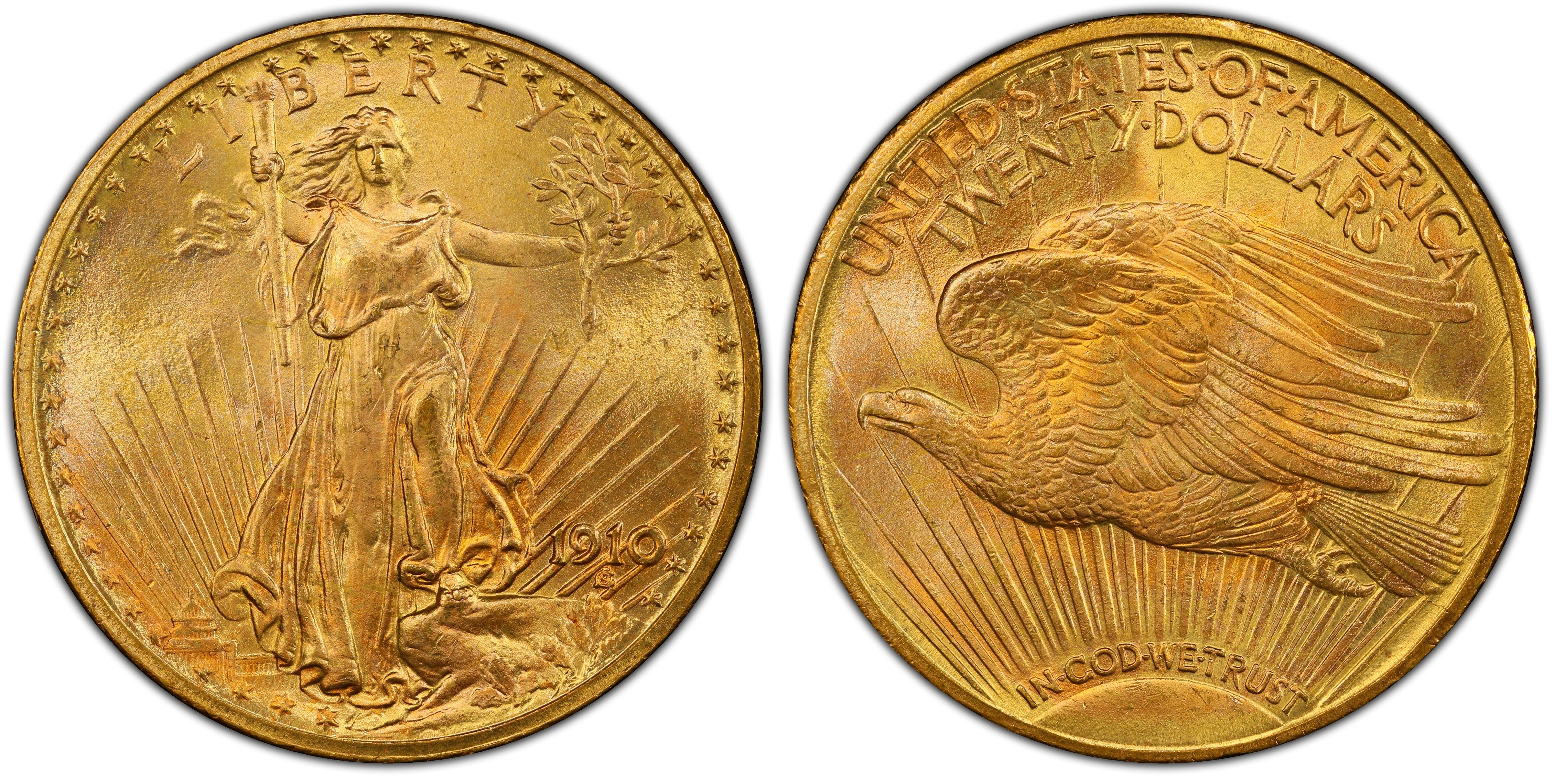 1910 $20 (Regular Strike) St. Gaudens $20 - PCGS CoinFacts