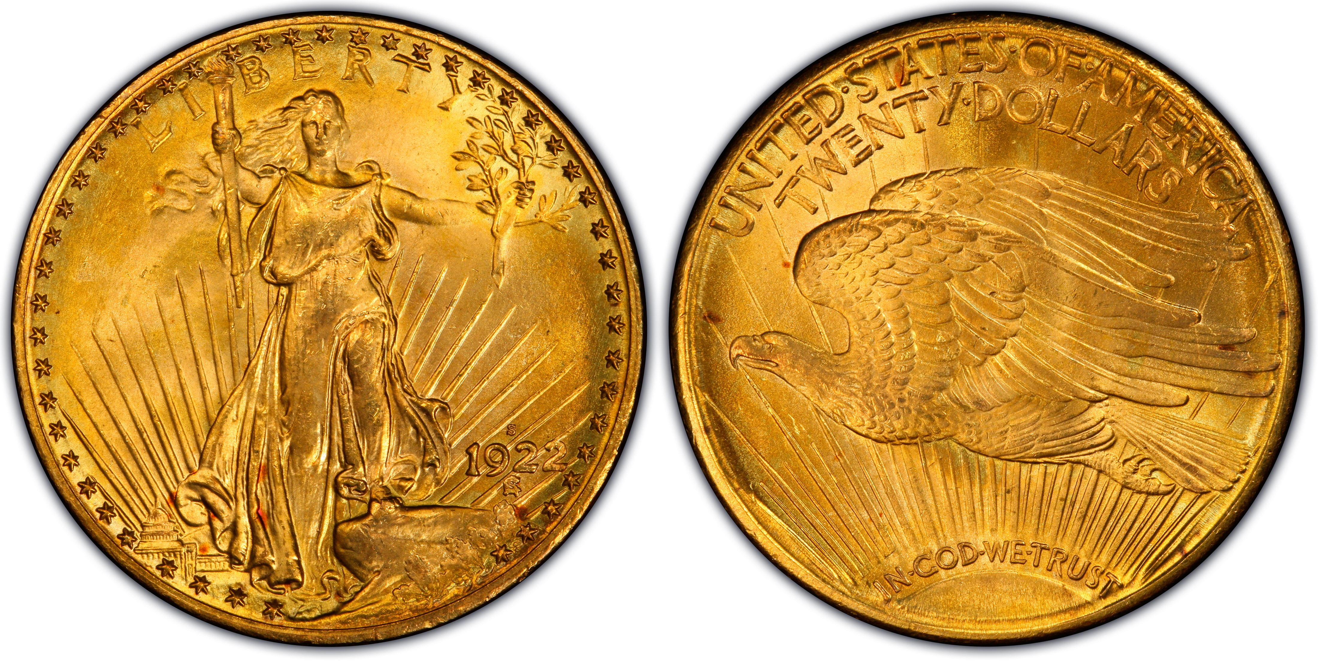 1922-S $20 (Regular Strike) St. Gaudens $20 - PCGS CoinFacts