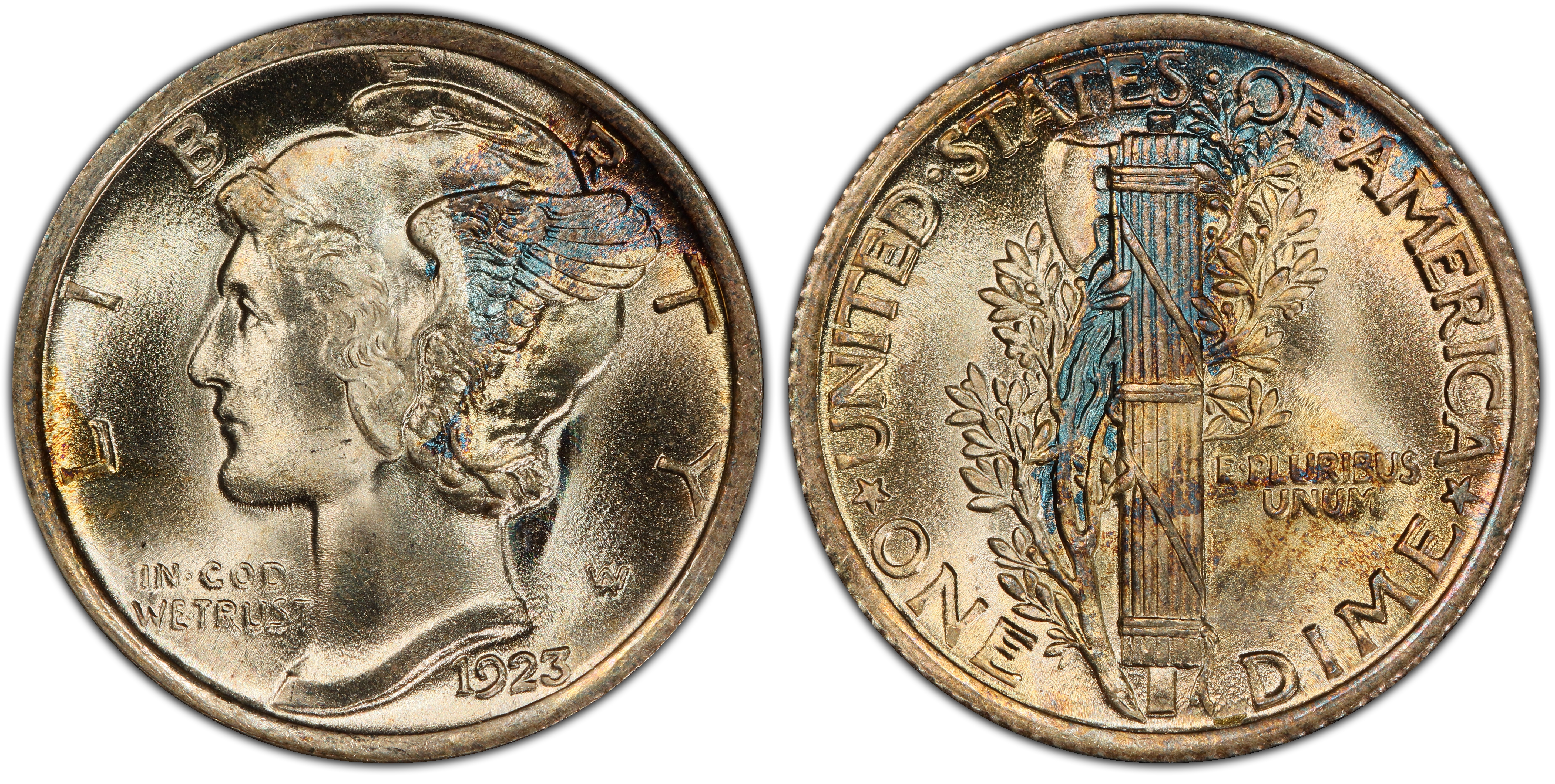 1923 10C, FB (Regular Strike) Mercury Dime - PCGS CoinFacts