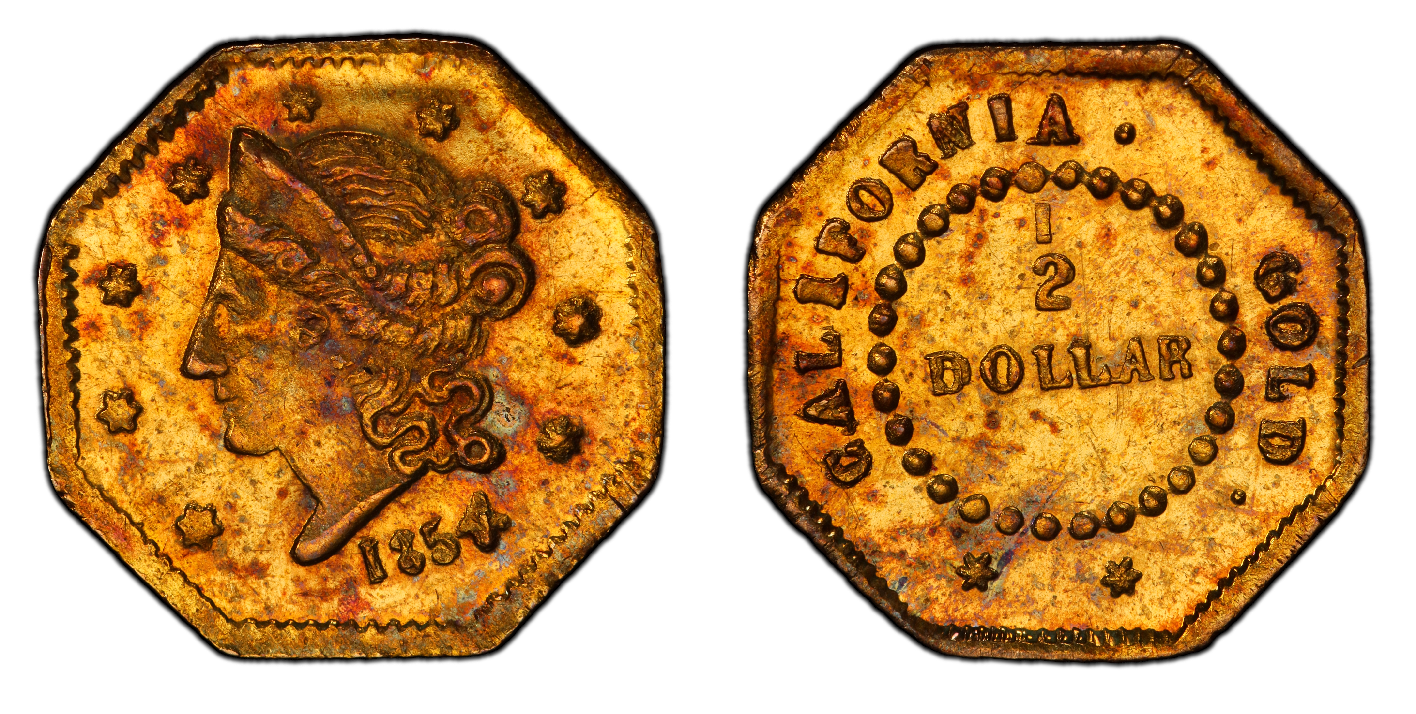 1854 G50C BG 305 Regular Strike California Fractional Gold