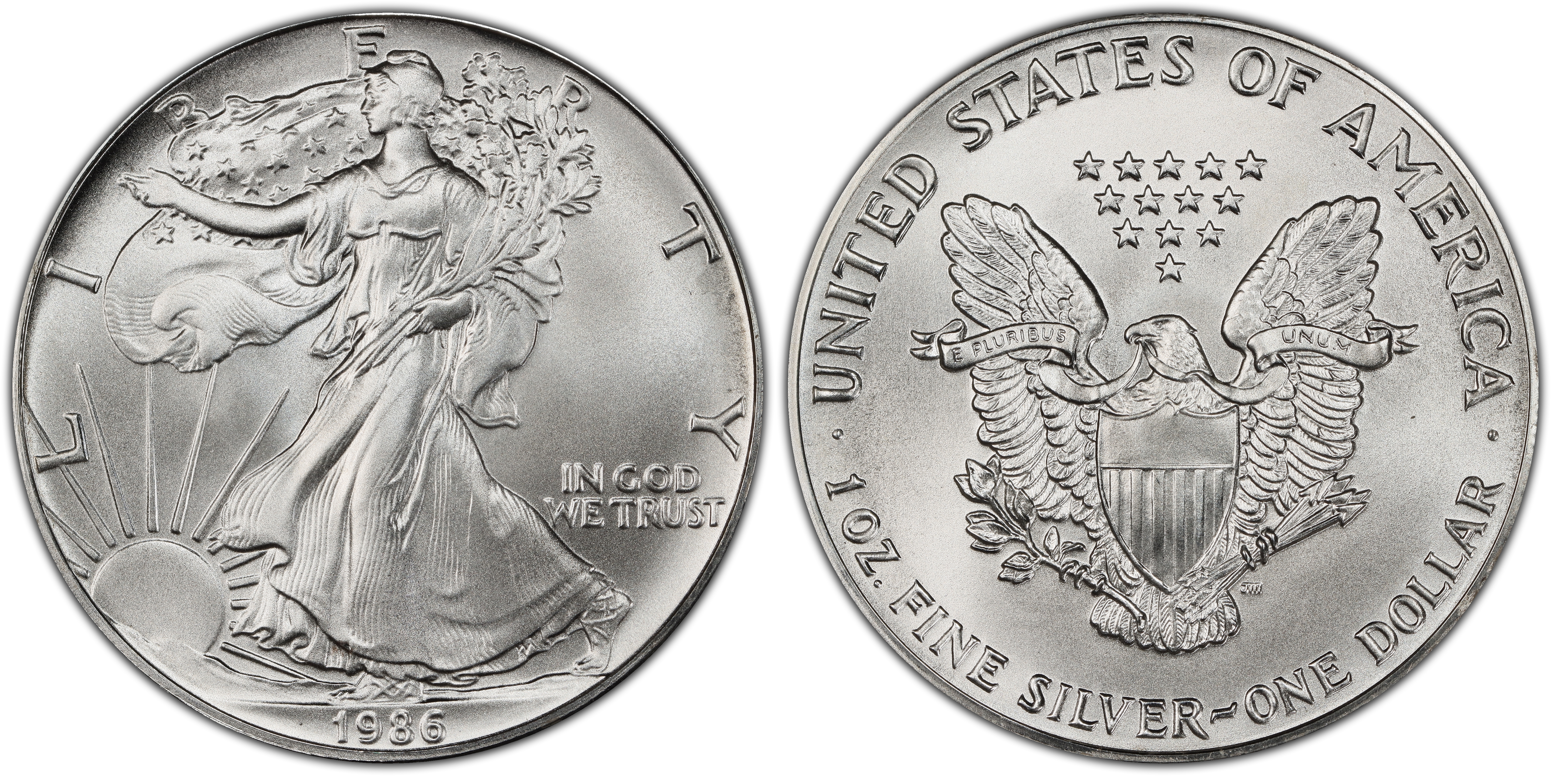 1986-(S) $1 Silver Eagle Struck at San Francisco Mercanti SF