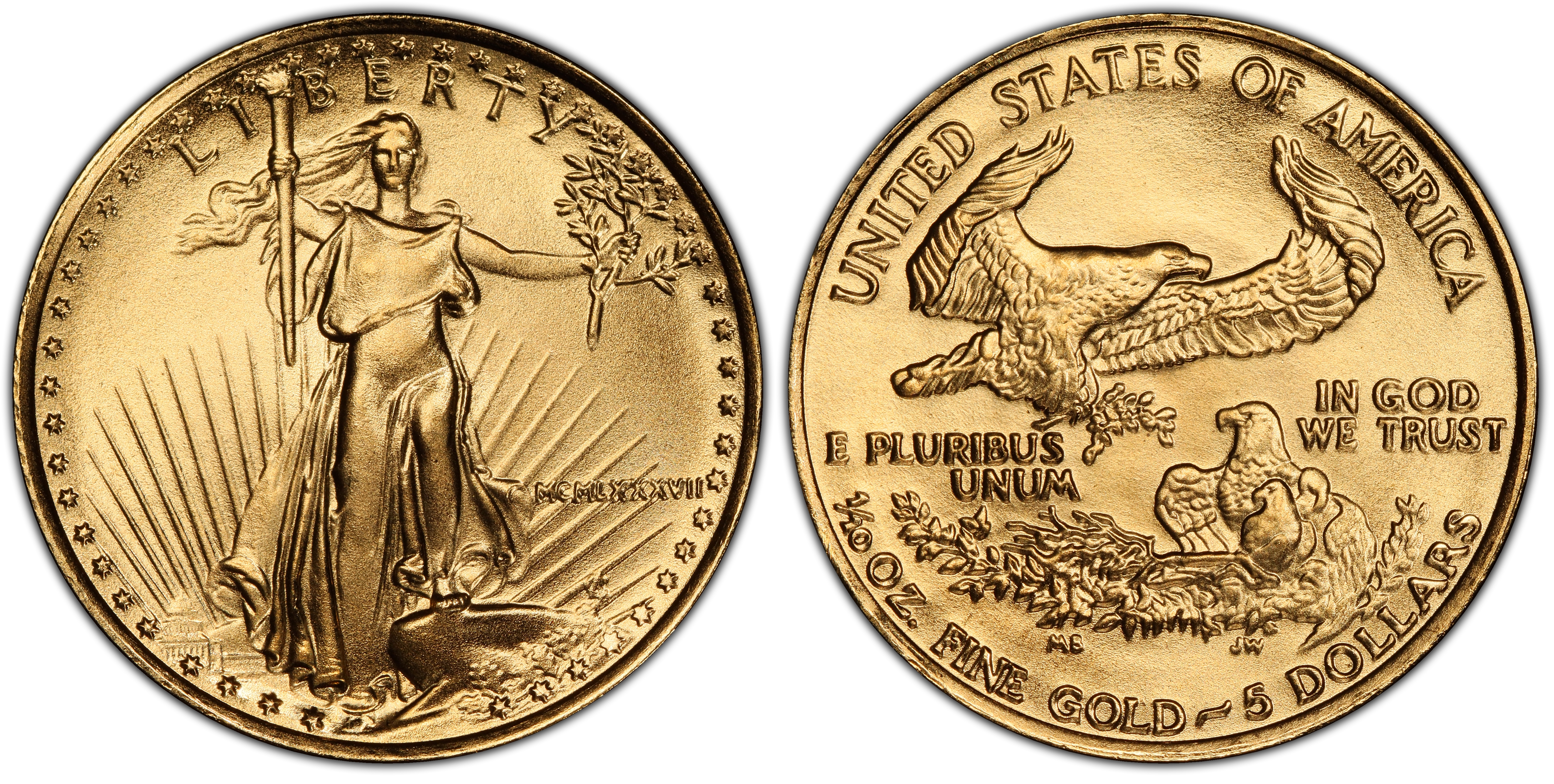 1987 5 Gold Eagle Regular Strike Gold Eagles PCGS CoinFacts