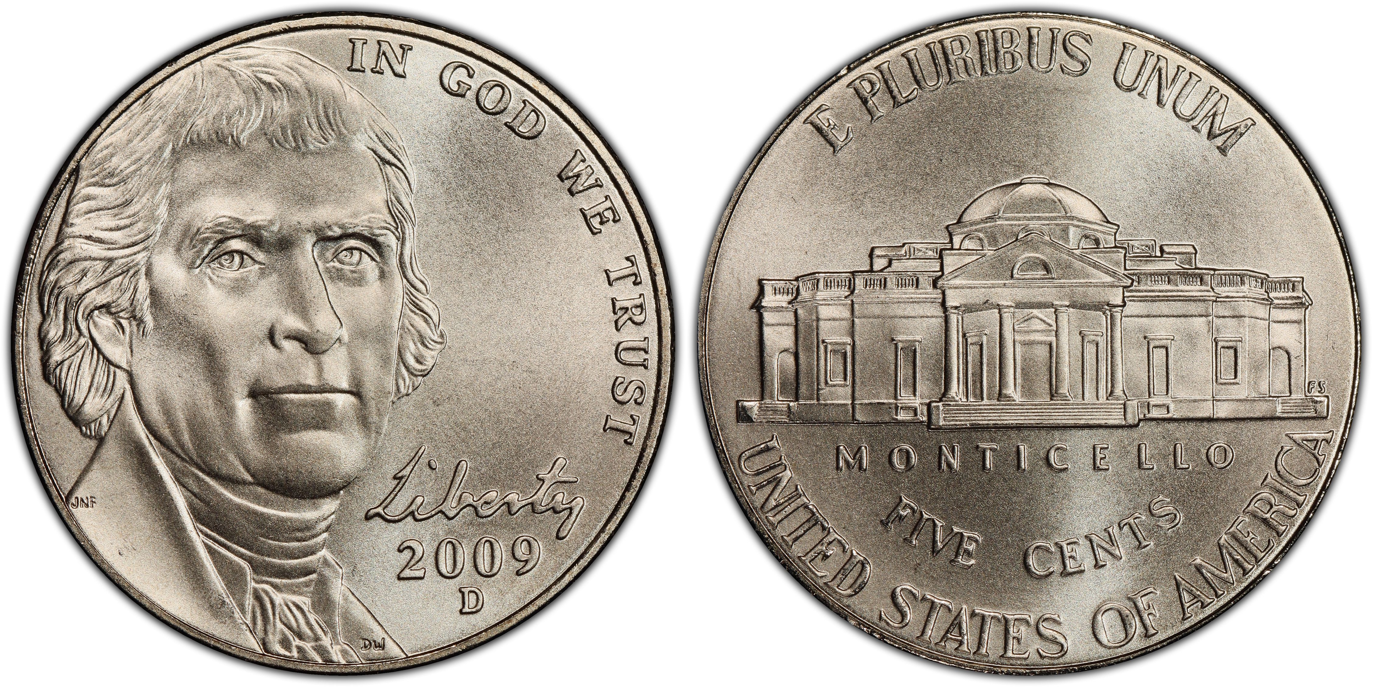 2009 D Satin Finish Jefferson Nickel Choice Uncirculated US Mint 