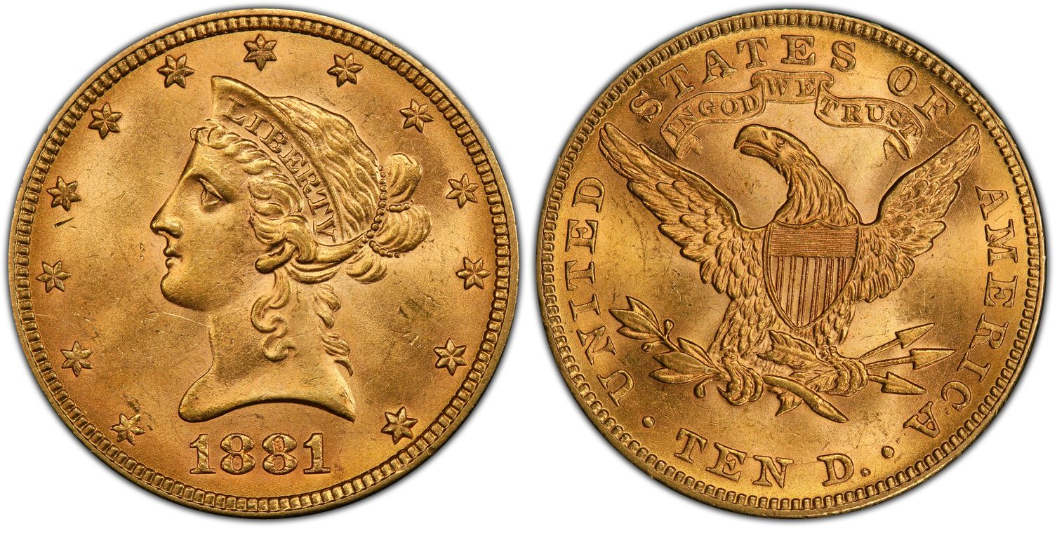 1881 $10 (Regular Strike) Liberty Head $10 - PCGS CoinFacts
