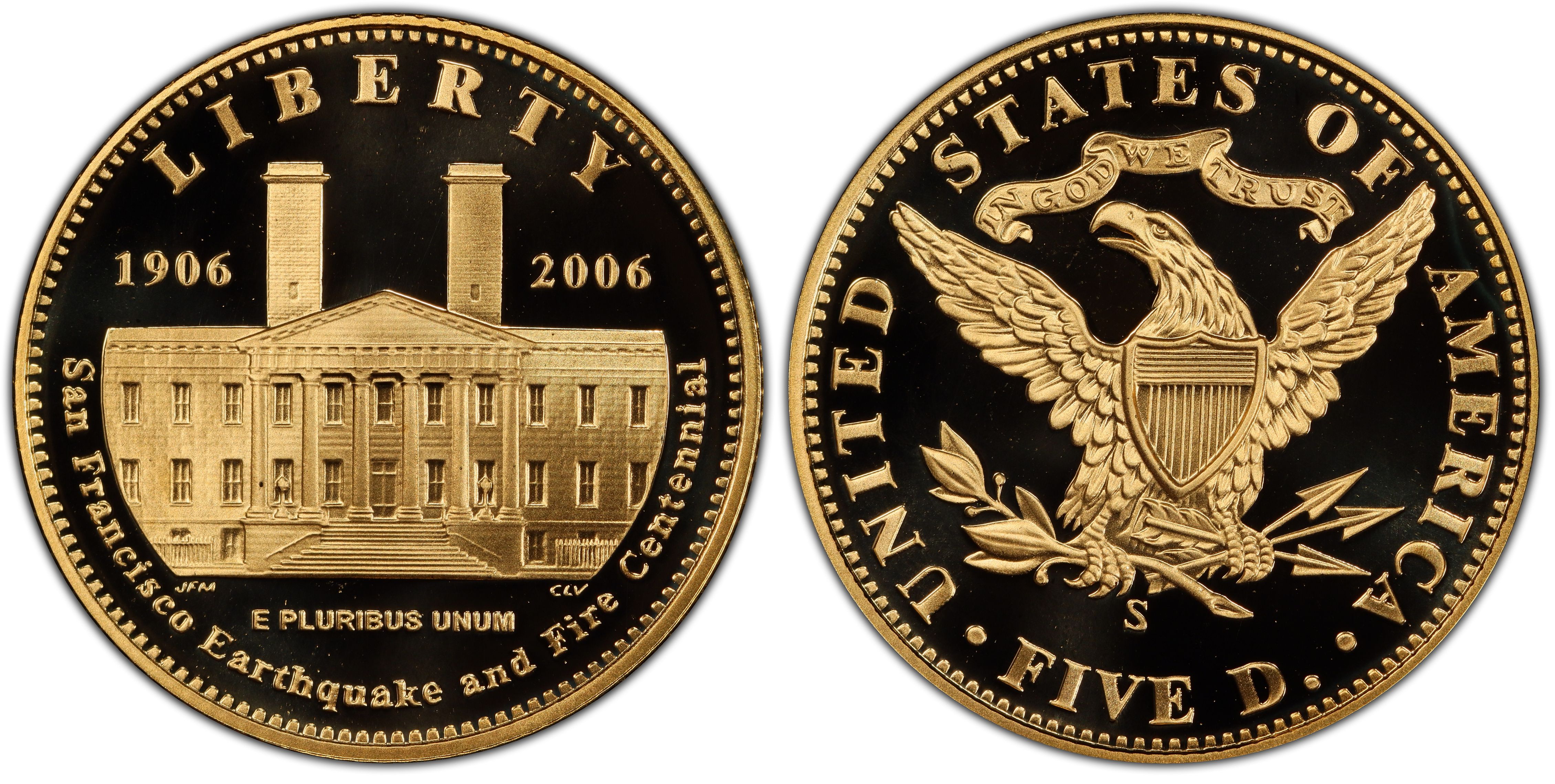 2006-S $5 San Francisco Old Mint, DCAM (Proof) Modern Gold