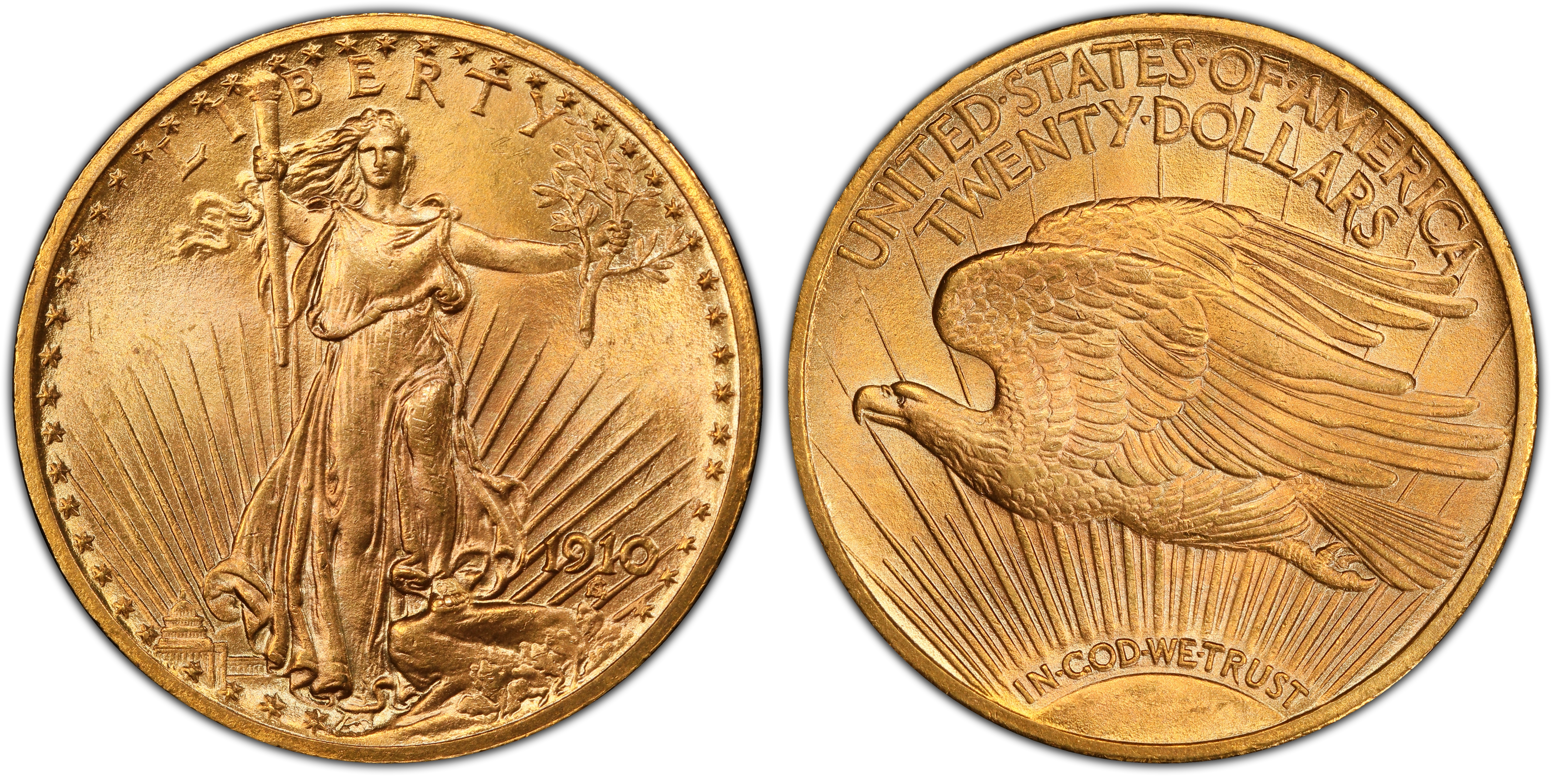 1910 $20 (Regular Strike) St. Gaudens $20 - PCGS CoinFacts