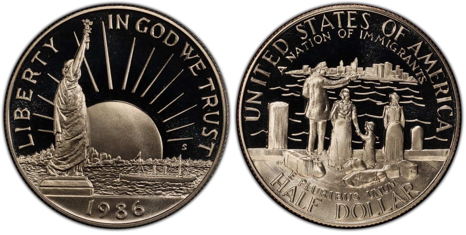 1986-S 50C Statue Of Liberty, DCAM (Proof) Modern Silver and Clad