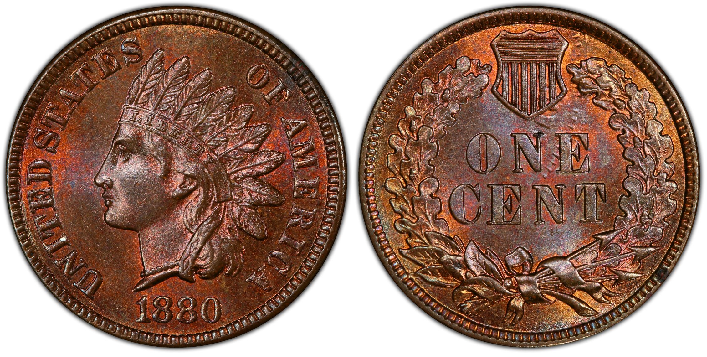 1880 1C BN Regular Strike Indian Cent PCGS CoinFacts