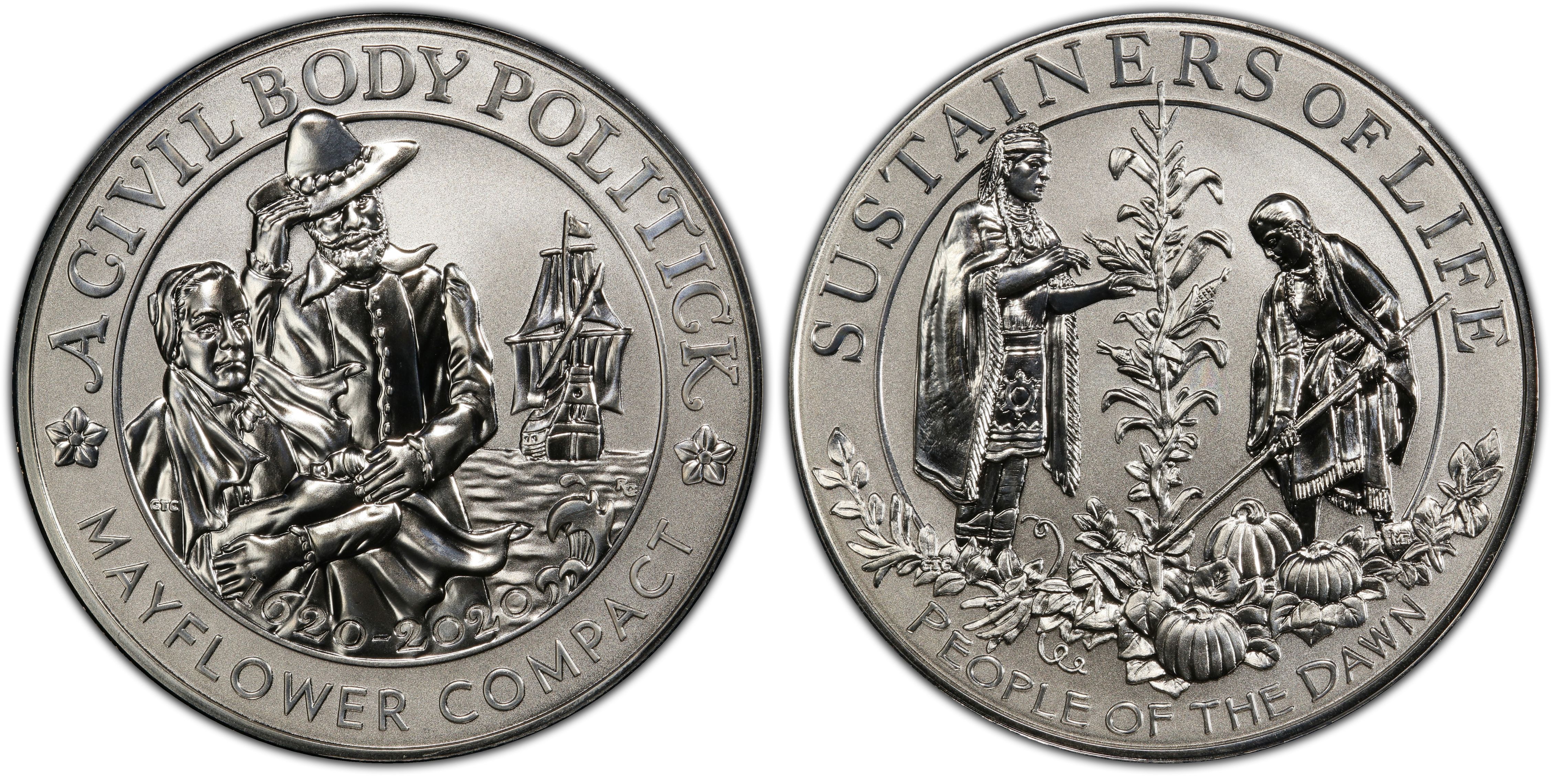 2020 Medal Mayflower 400th Anniversary Reverse Proof First Strike