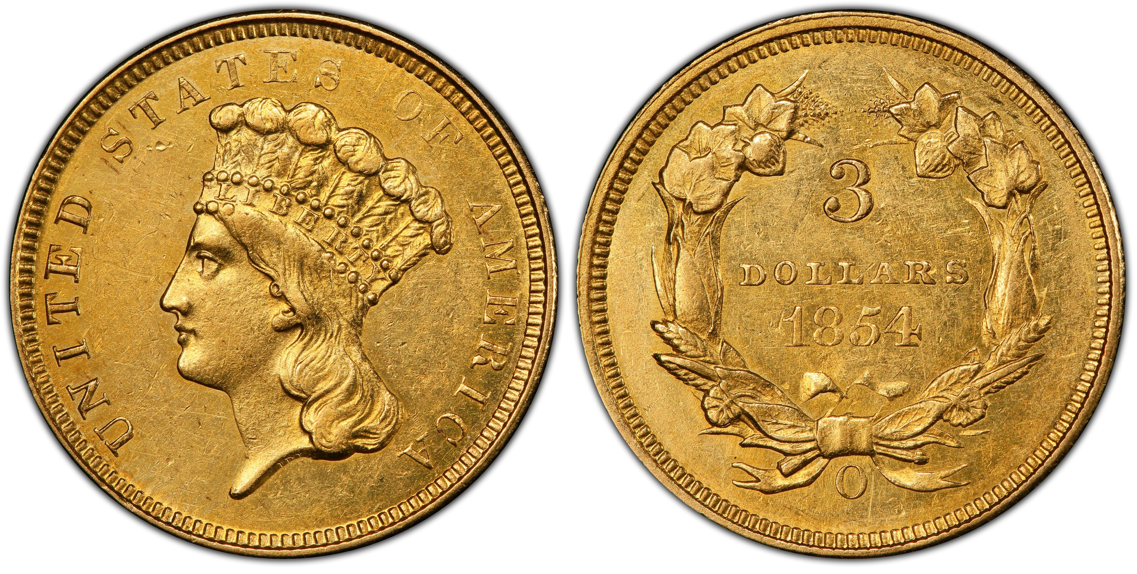 1854 Indian Princess Head Gold $3 Three Dollar Piece - Early Gold Coins  Coin Value Prices, Photos & Info