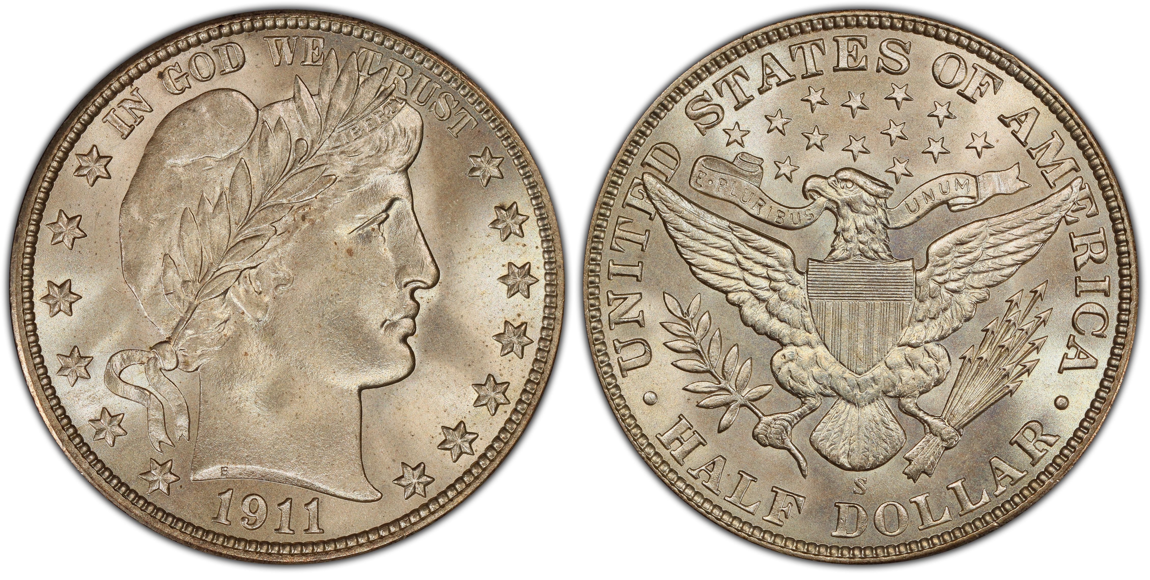 1911-S 50C (Regular Strike) Barber Half Dollar - PCGS CoinFacts