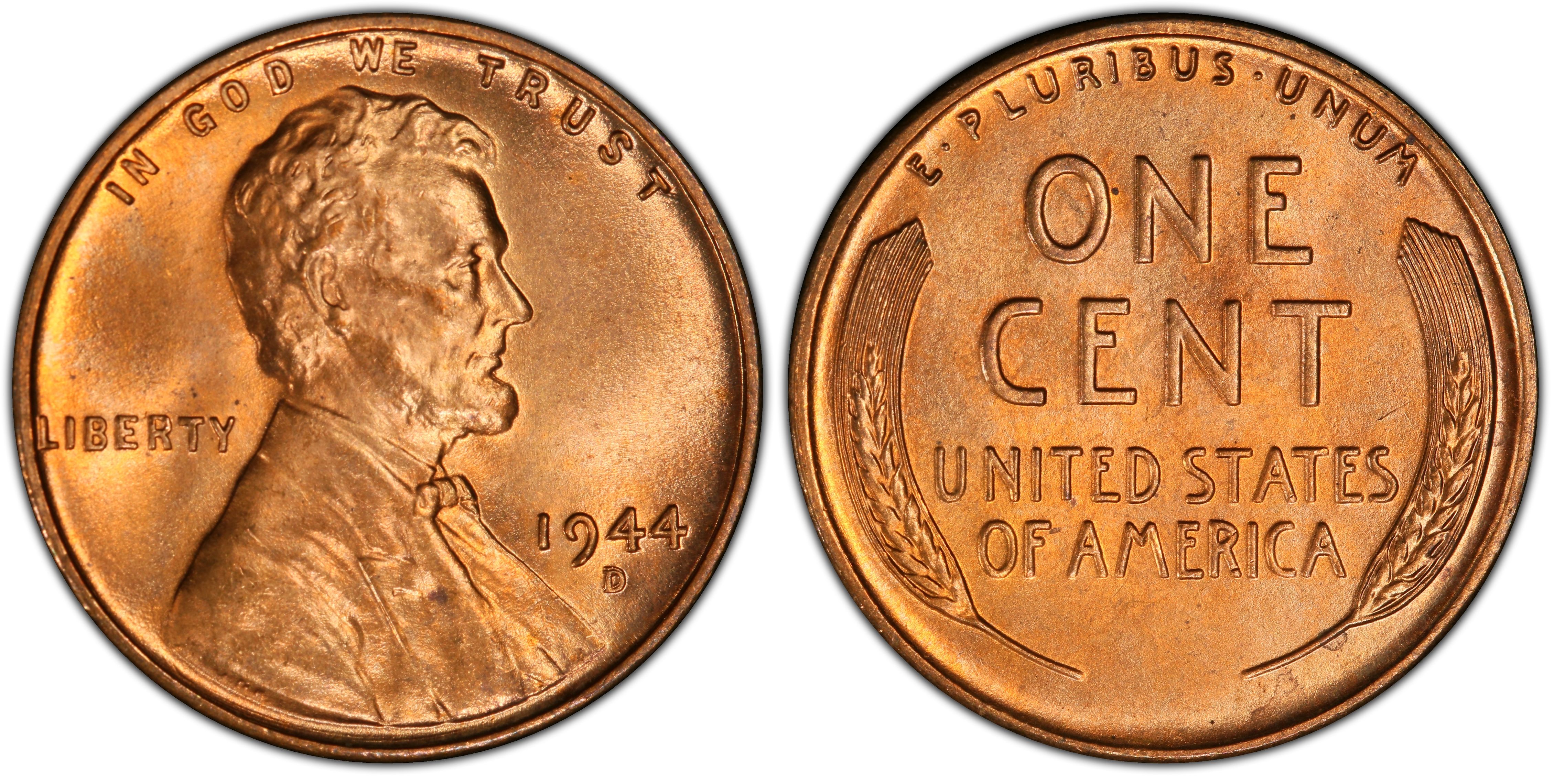 1944-D/D 1C RPM FS-502, RD (Regular Strike) Lincoln Cent (Wheat