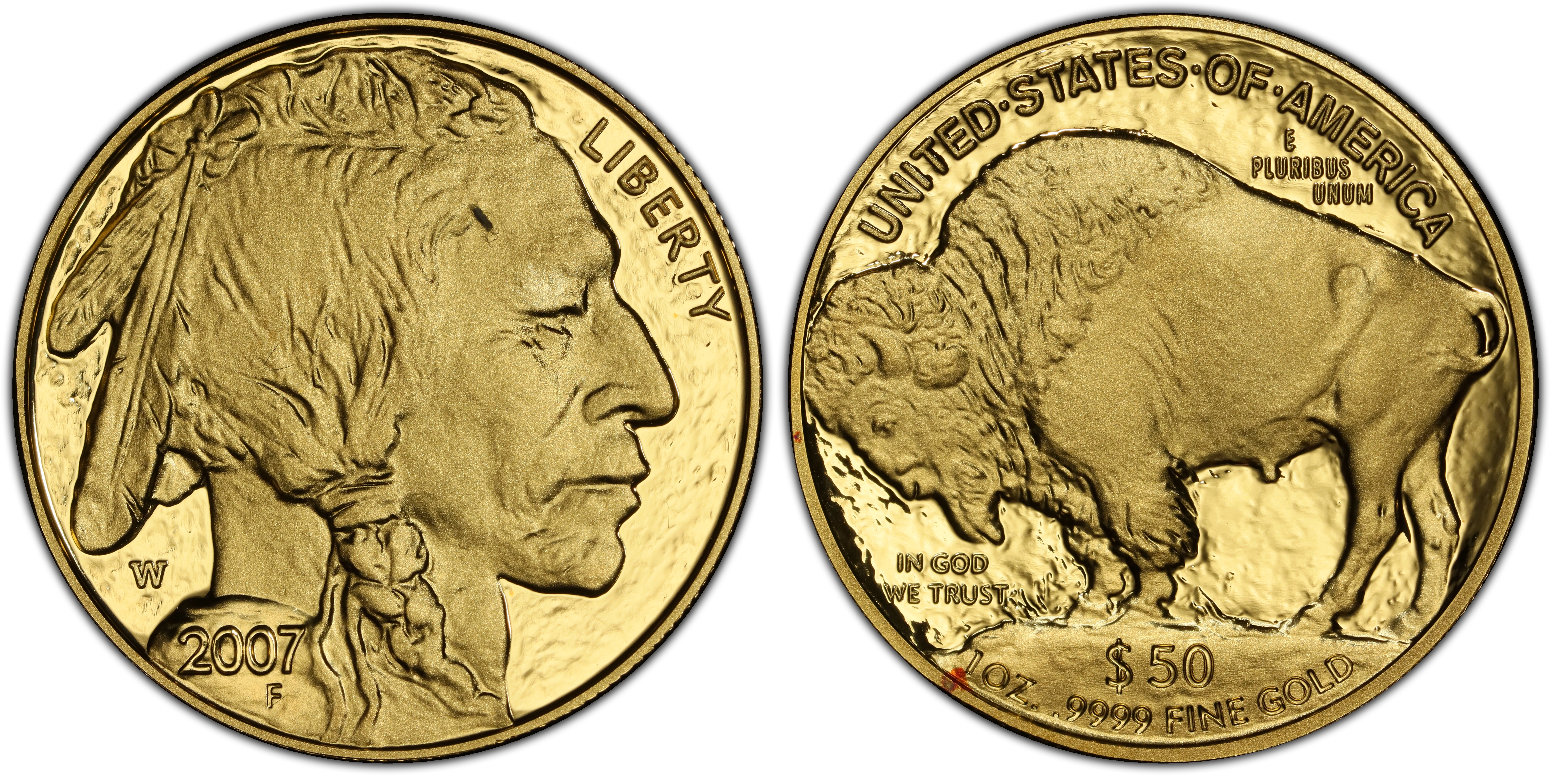 2007-W $50 American Buffalo .9999 Fine Gold, DCAM (Proof) Gold