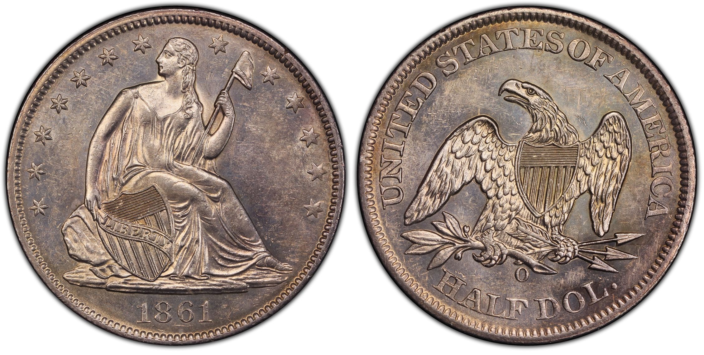 1861-O 50C CSA Obverse, FS-401, W-11 (Regular Strike) Liberty