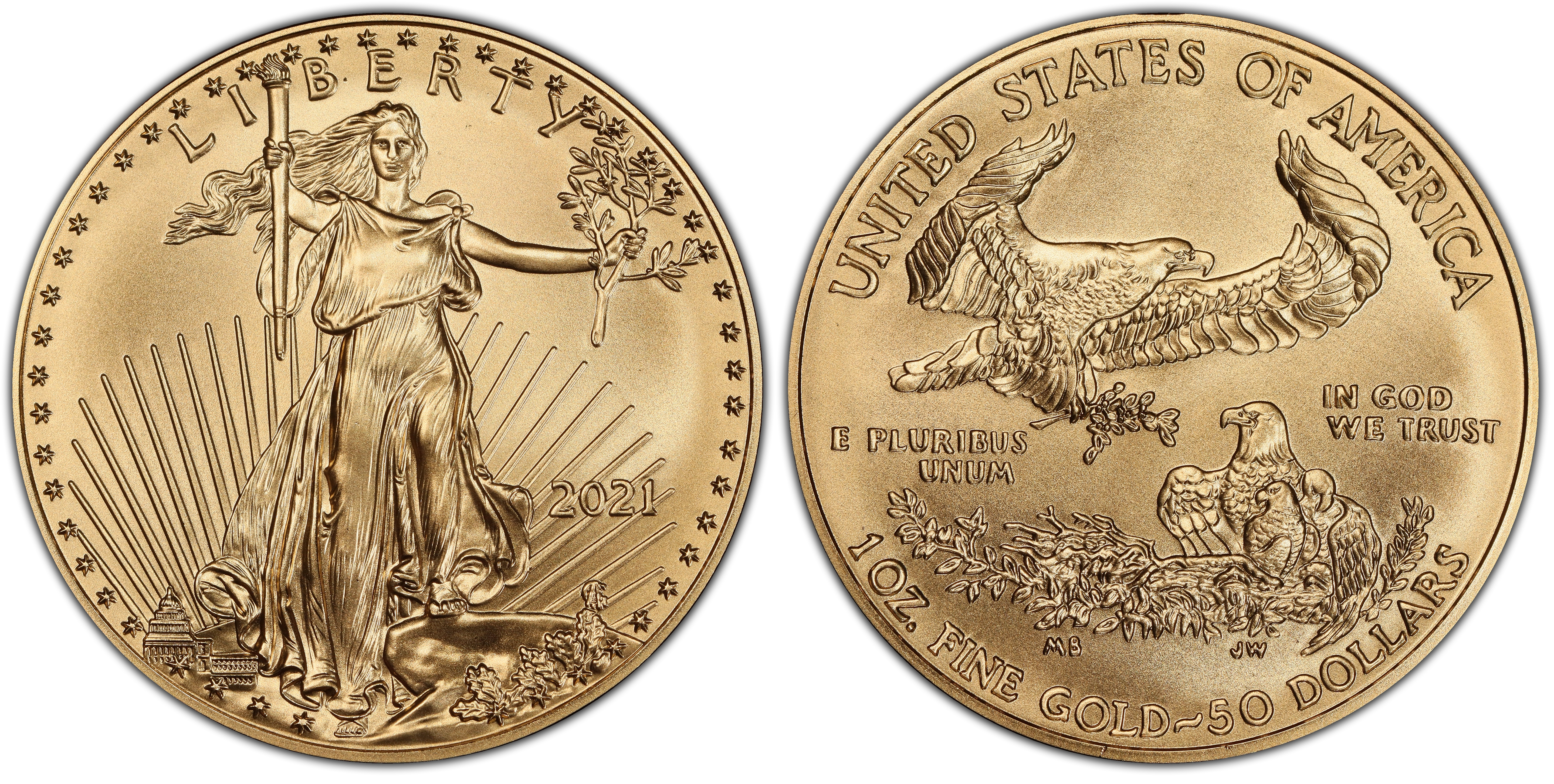 2021 50 Gold Eagle Type 1 Regular Strike Gold Eagles PCGS