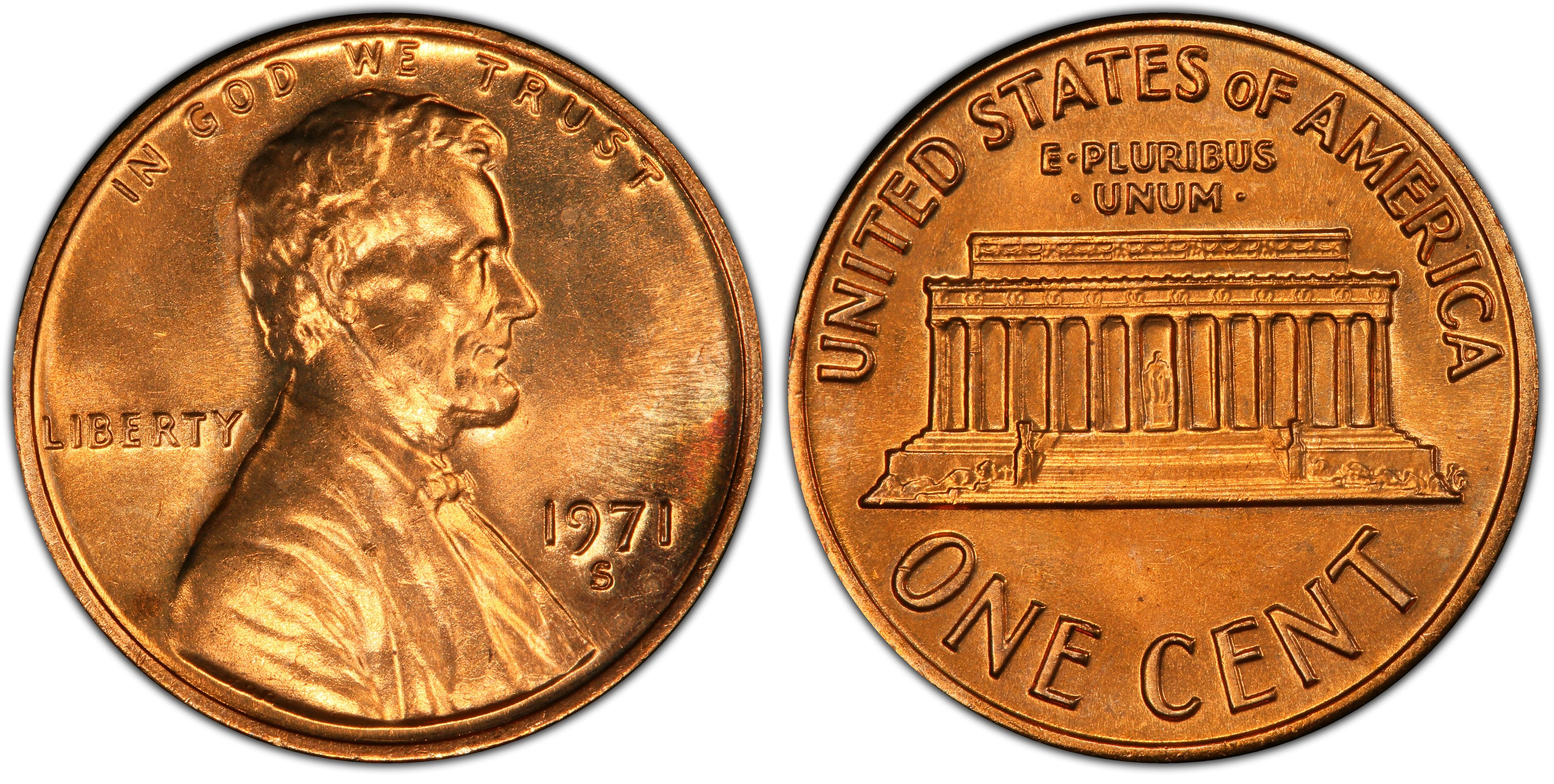 1971-S 1C, RD (Regular Strike) Lincoln Cent (Modern) - PCGS CoinFacts