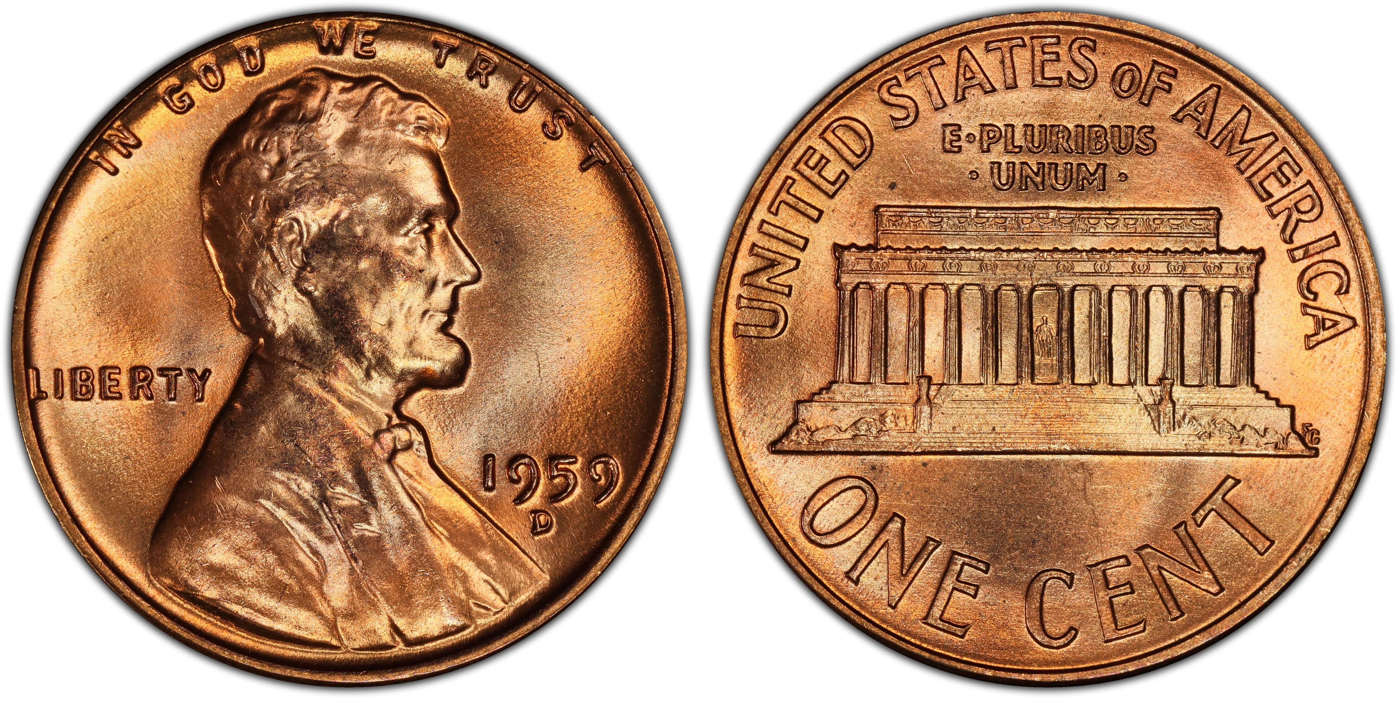 1959-D 1C, RD (Regular Strike) Lincoln Cent (Modern) - PCGS CoinFacts