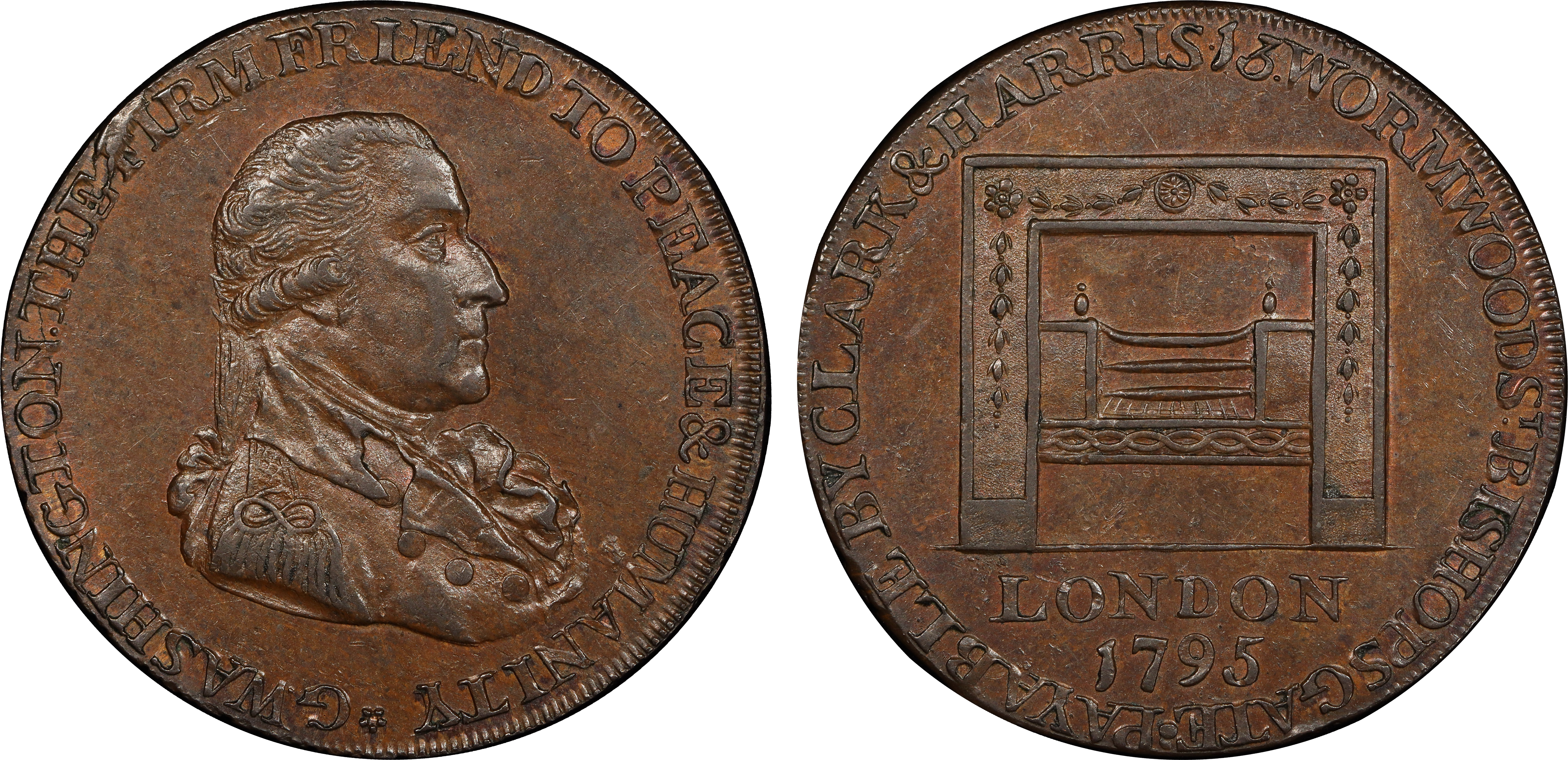 1795 1/2P Washington-Grate Large Buttons, LE, GW-49, BN (Regular