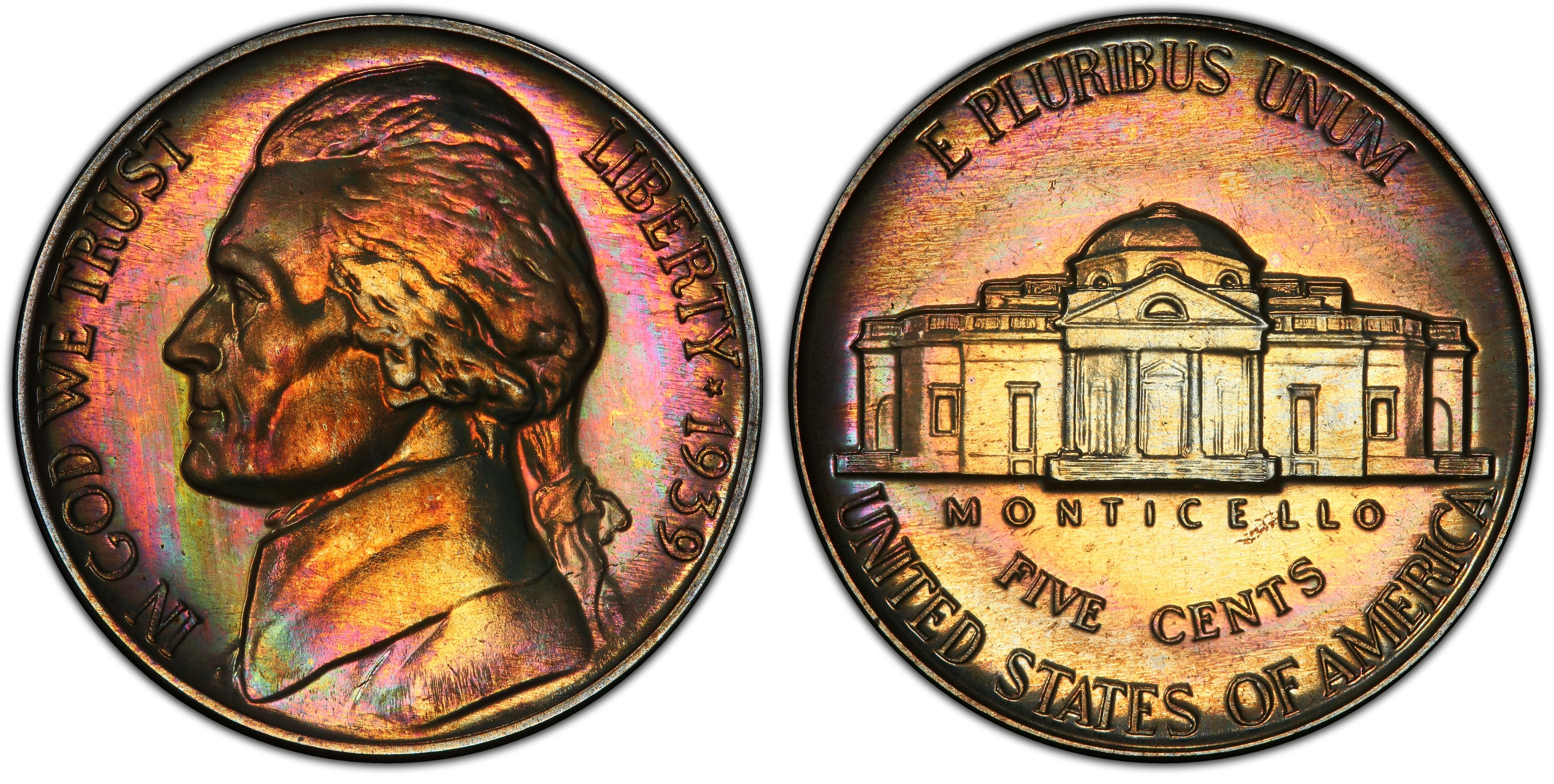 1939 5C Reverse of 1938 (Proof) Jefferson Nickel - PCGS CoinFacts