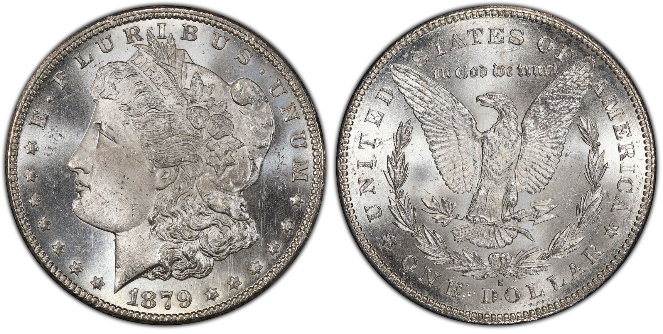 1879 morgan silver dollar rare reverse print. Great condition on sale