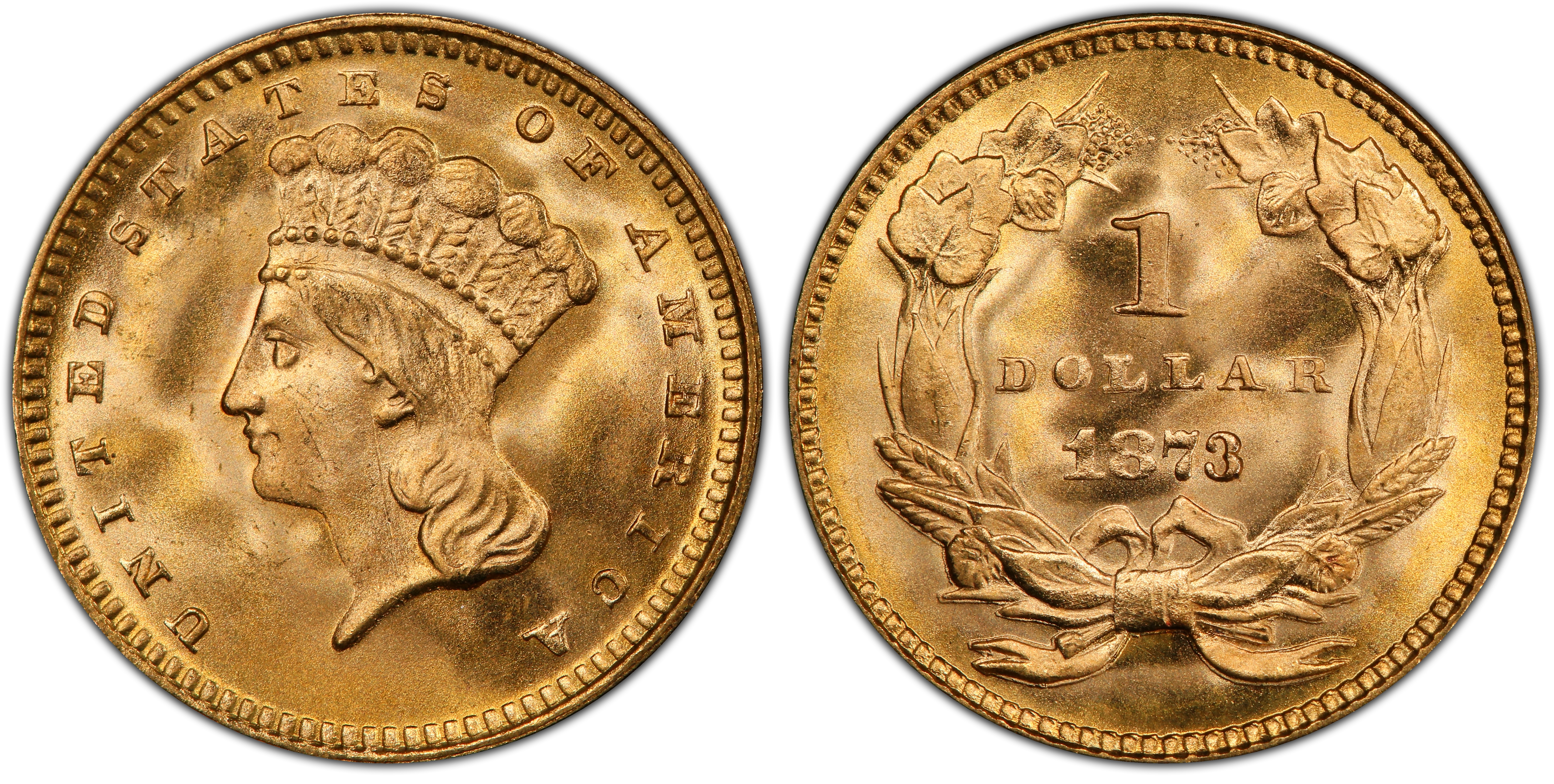 1873 G$1 Open 3 (Regular Strike) Gold Dollar - PCGS CoinFacts