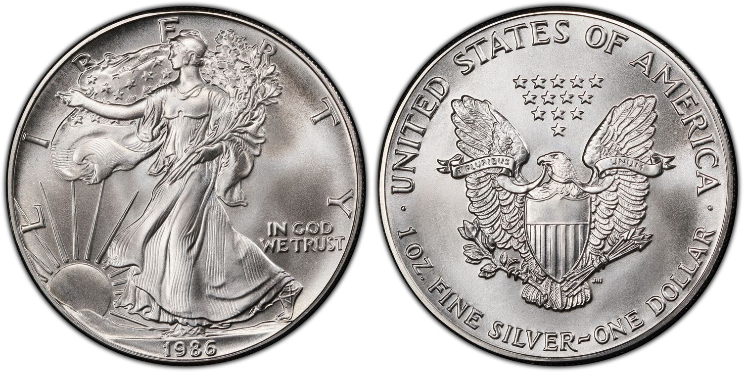 1986 $1 Silver Eagle (Regular Strike) Silver Eagles - PCGS CoinFacts