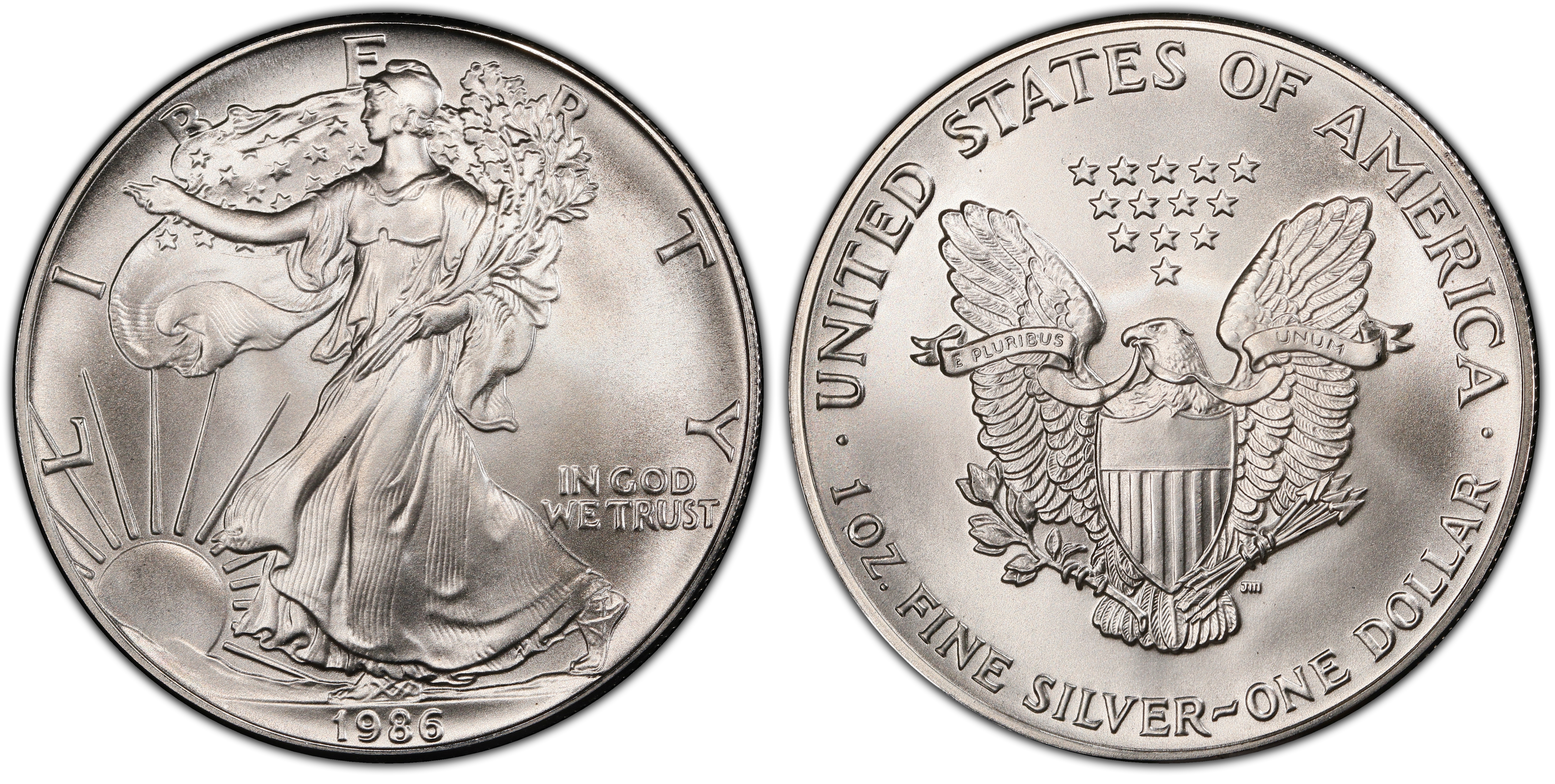 1986-(S) $1 Silver Eagle Struck at San Francisco Mercanti SF