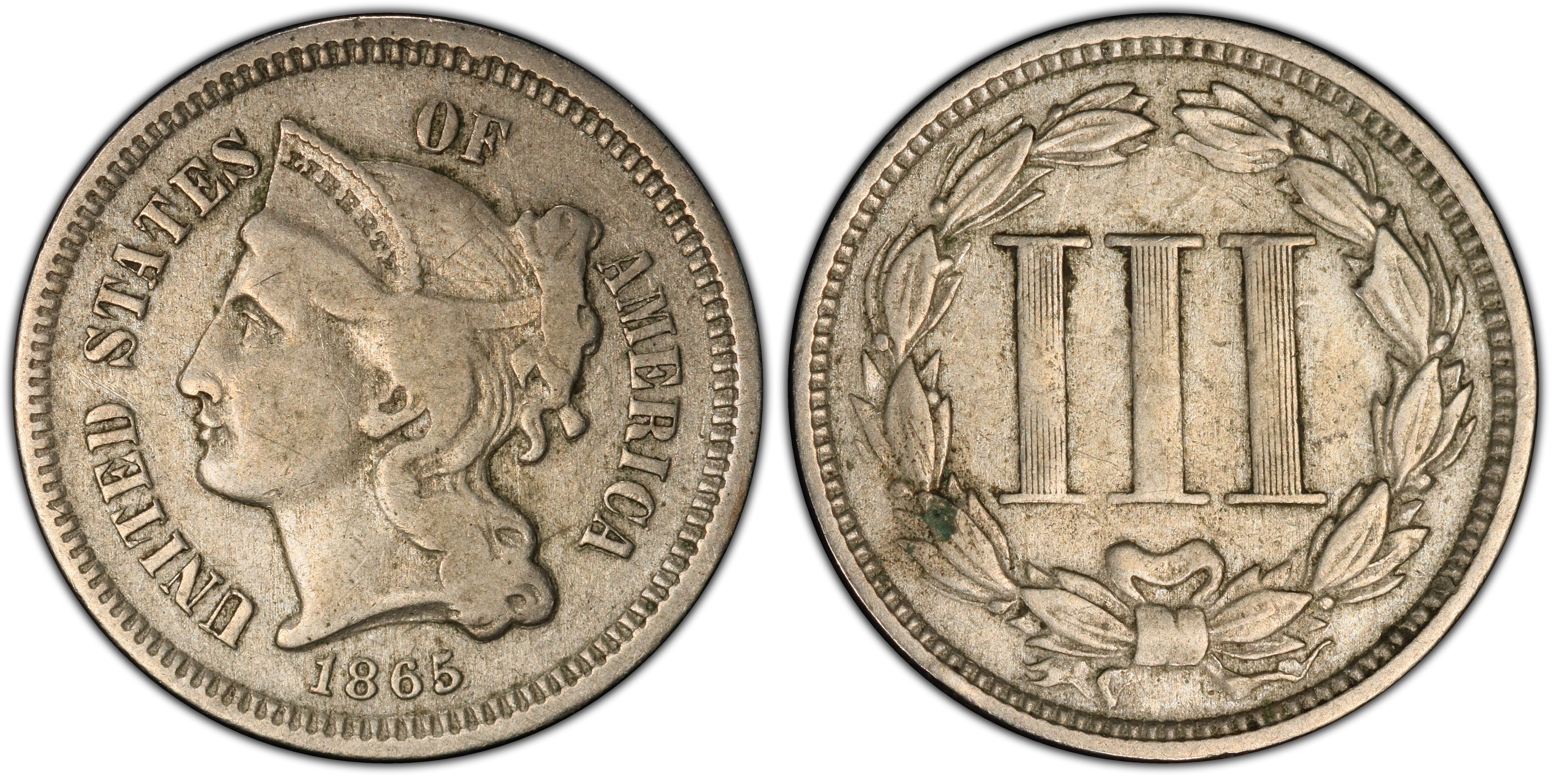 Images Of Three Cent Nickel 1865 3CN - PCGS CoinFacts