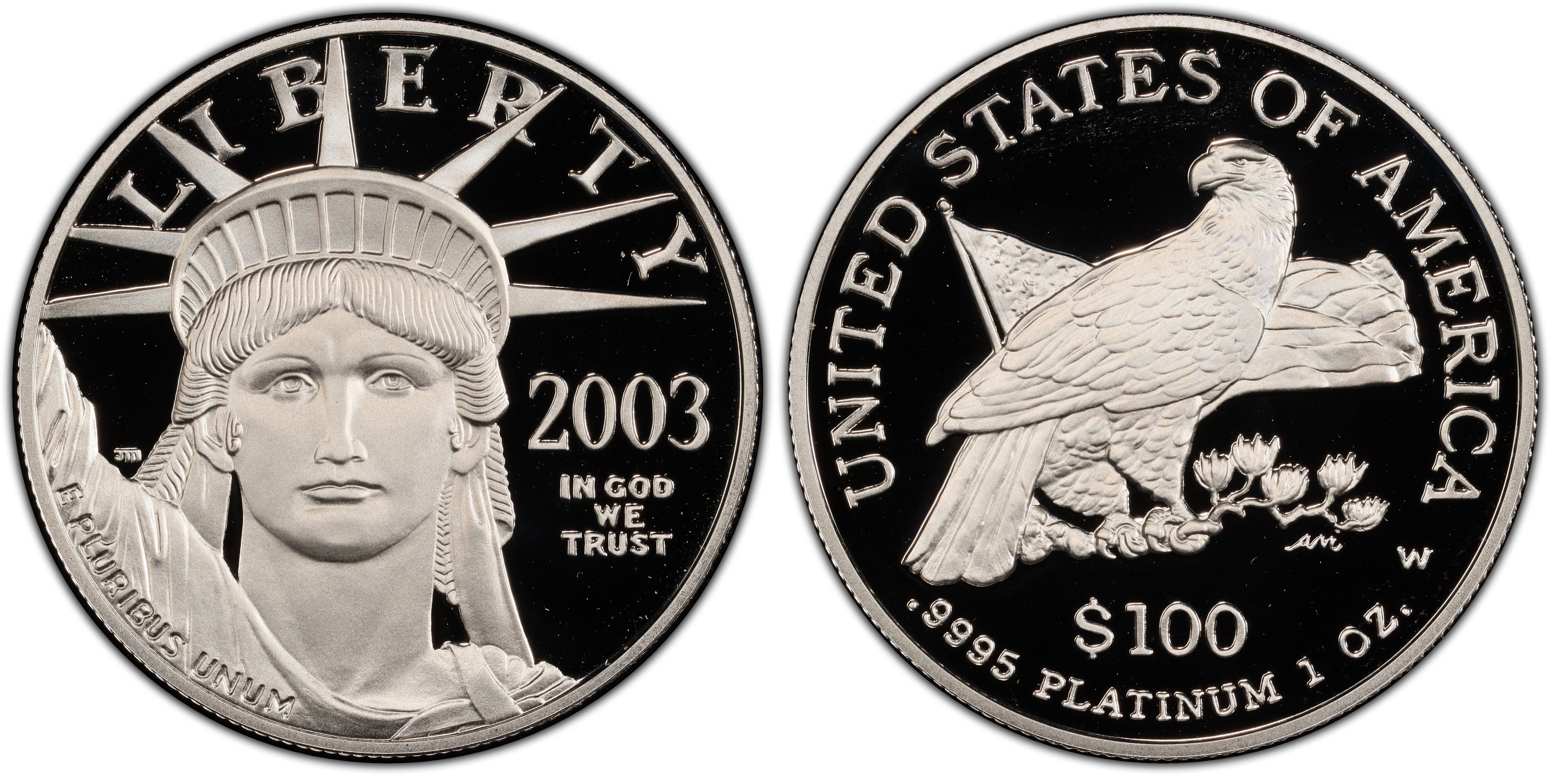 2003-W $100 Statue of Liberty, DCAM (Proof) Platinum Eagles - PCGS