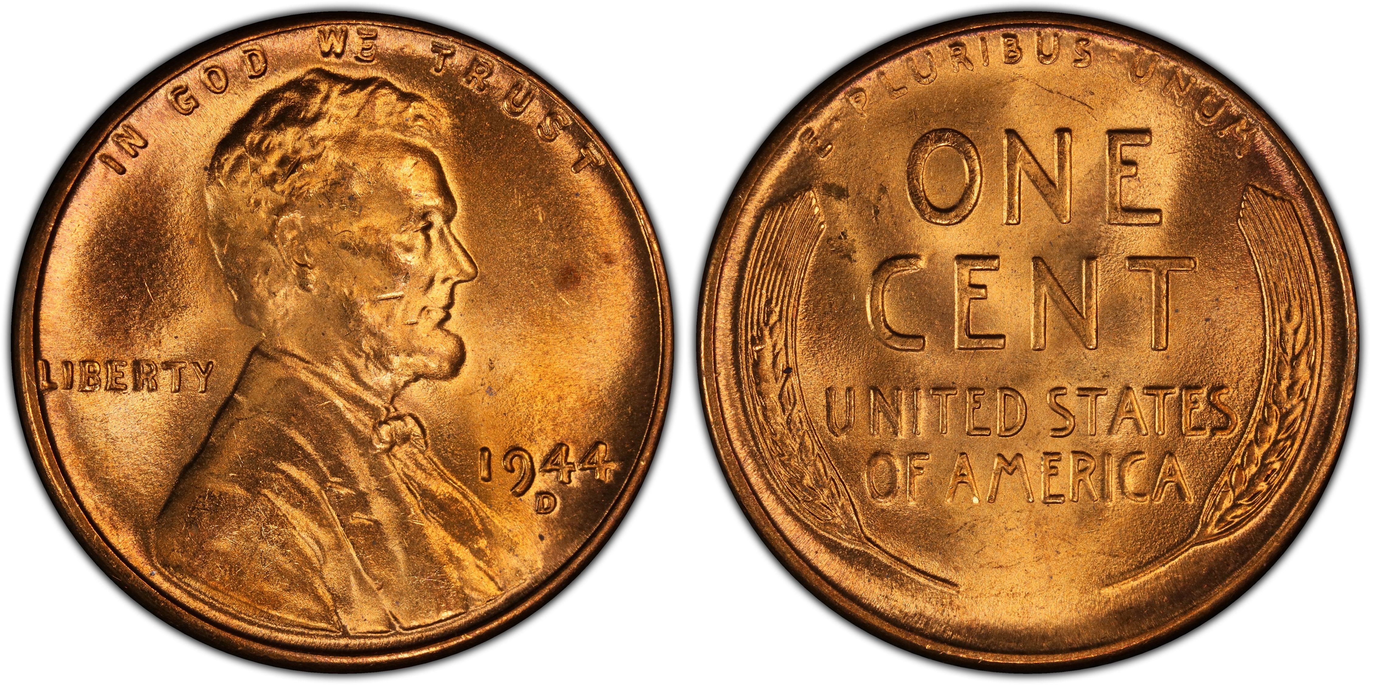 1944-D 1C DDO FS-101, RD (Regular Strike) Lincoln Cent (Wheat