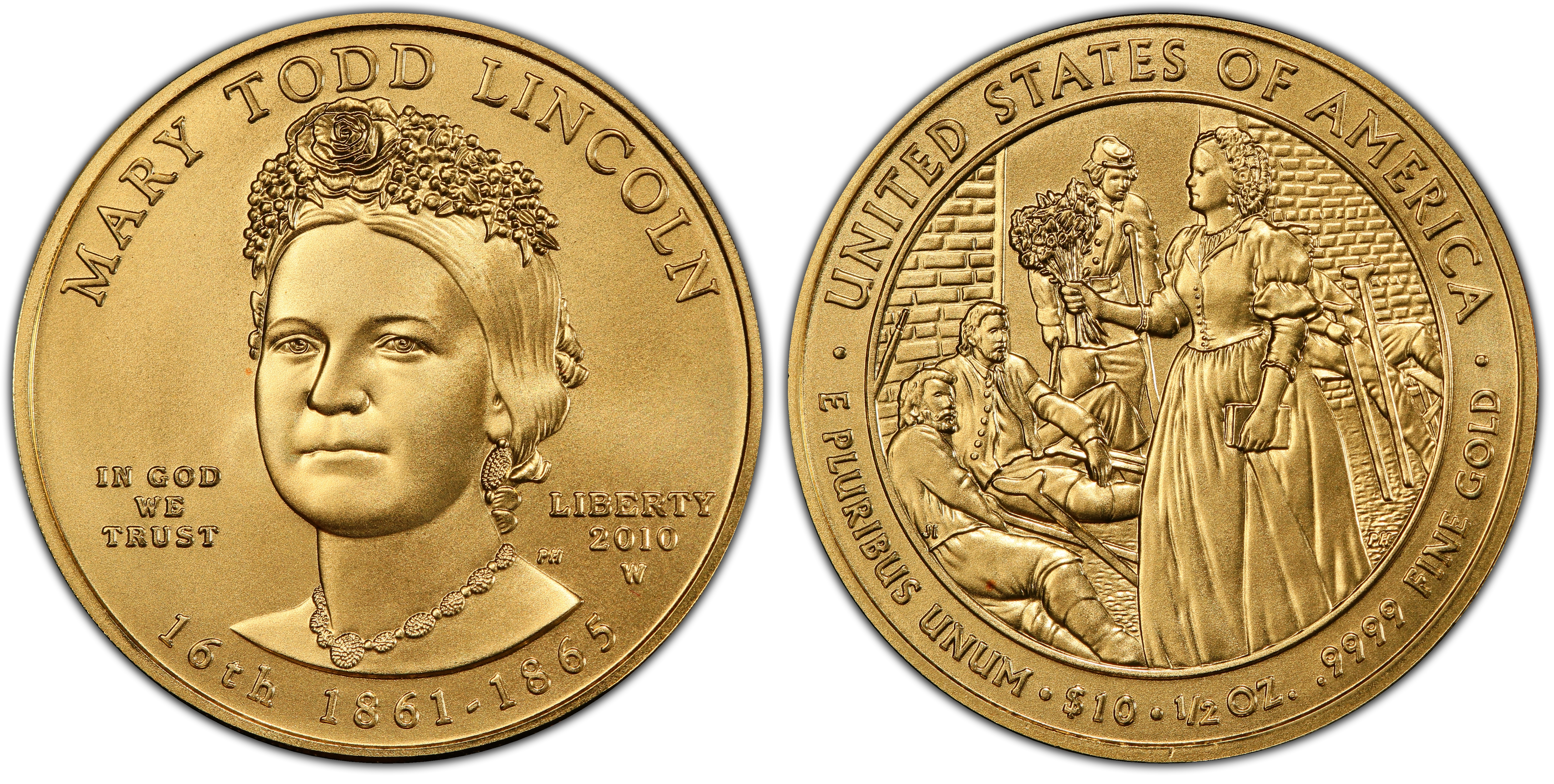 2010-W $10 Mary Lincoln (Regular Strike) First Spouses - PCGS