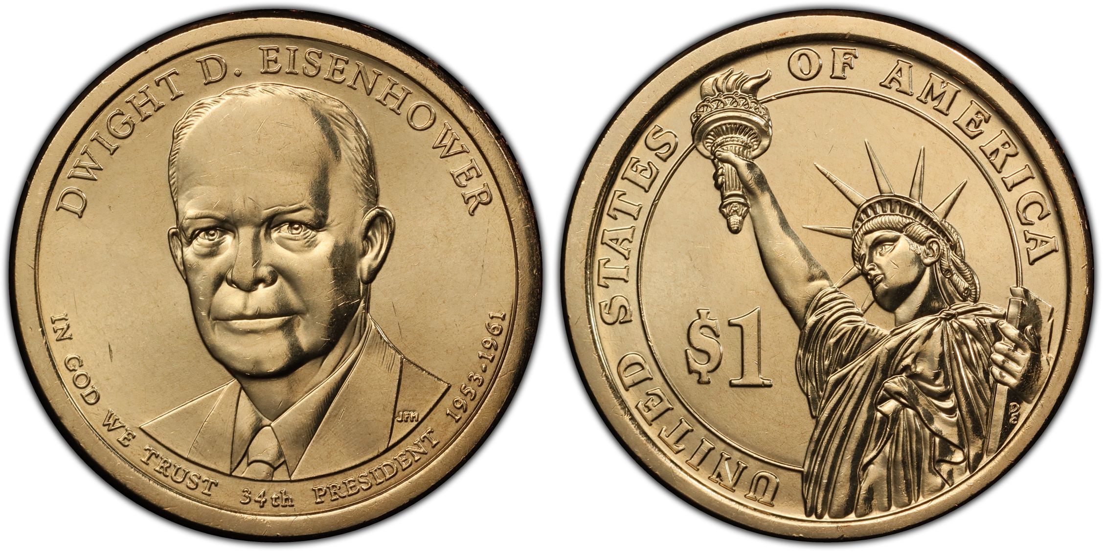 2015 P 1 Dwight D Eisenhower Position A Regular Strike Presidential Dollars Pcgs Coinfacts