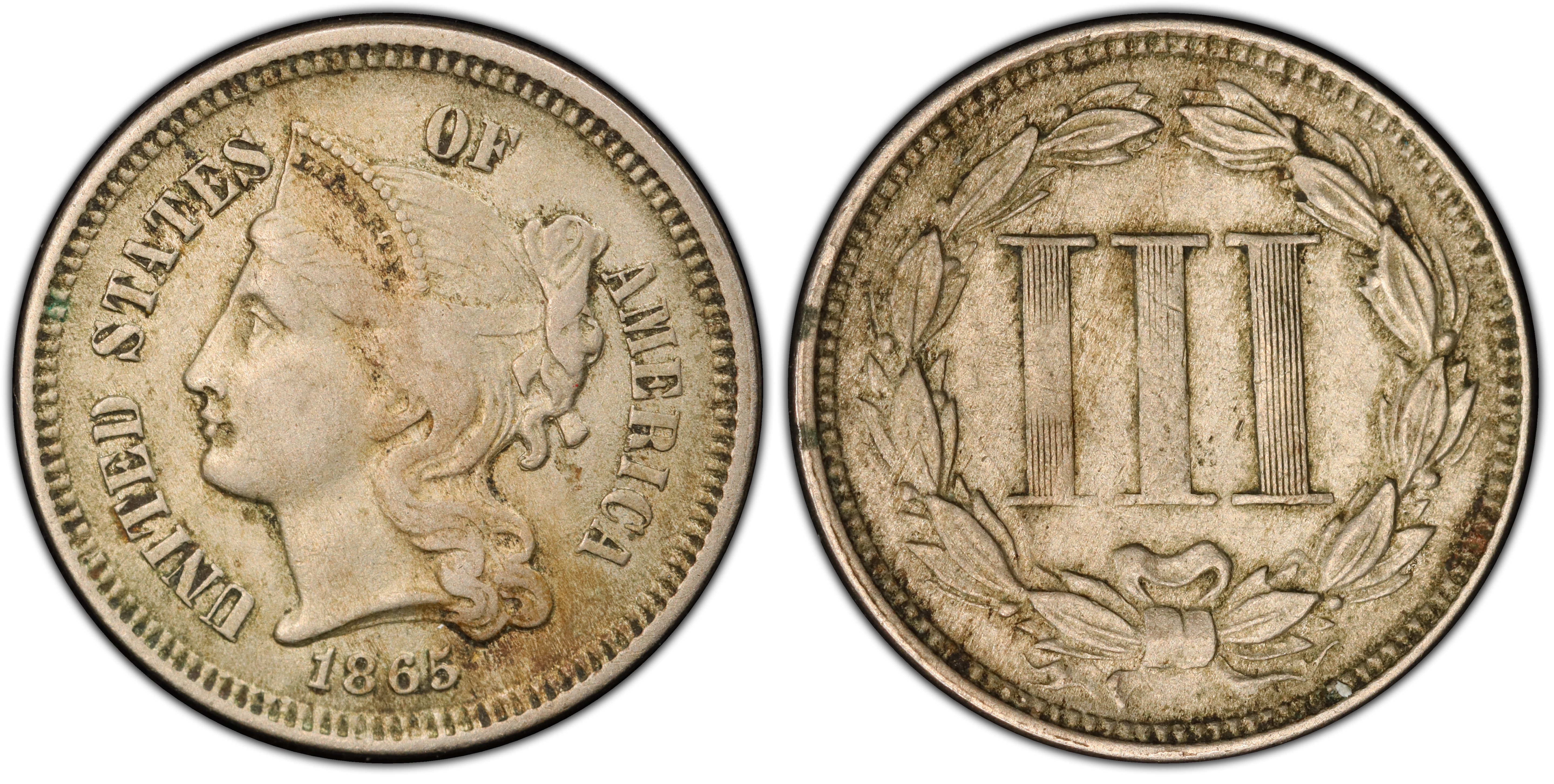 Images Of Three Cent Nickel 1865 3CN - PCGS CoinFacts