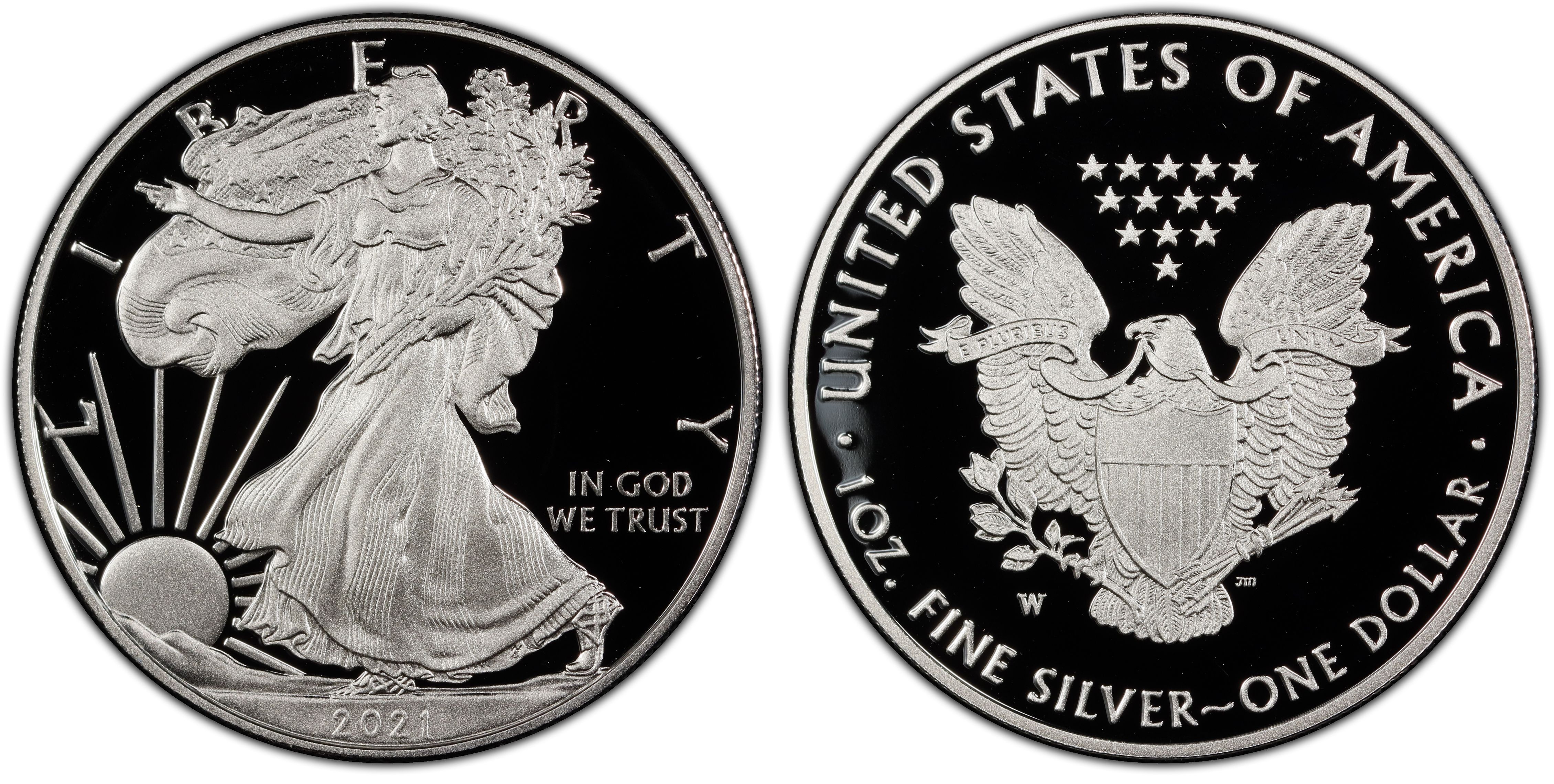 2021-W $1 Silver Eagle - Type 1 First Strike, DCAM (Proof) Silver