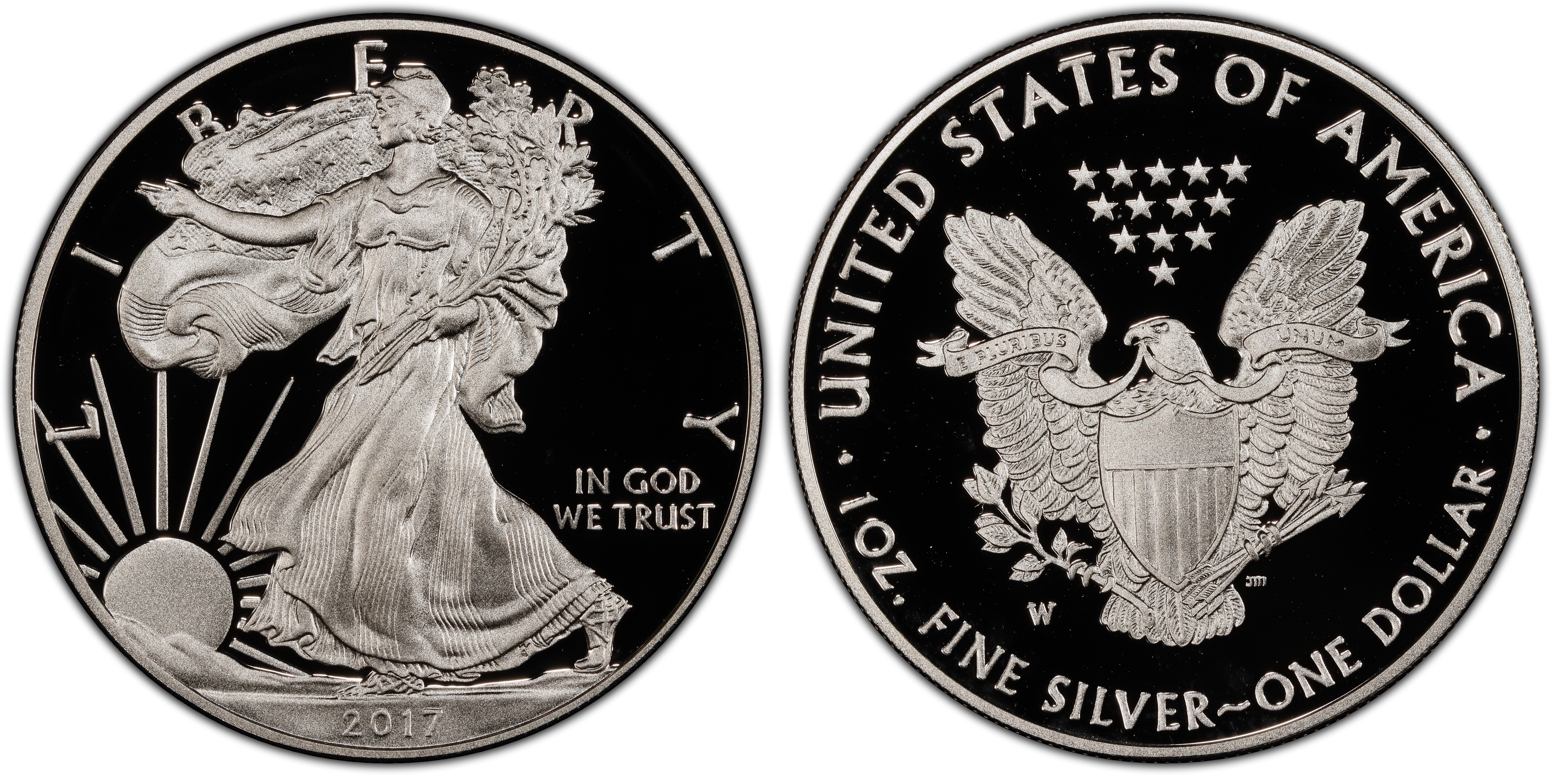 2017-W $1 Silver Eagle First Strike, DCAM (Proof) Silver Eagles