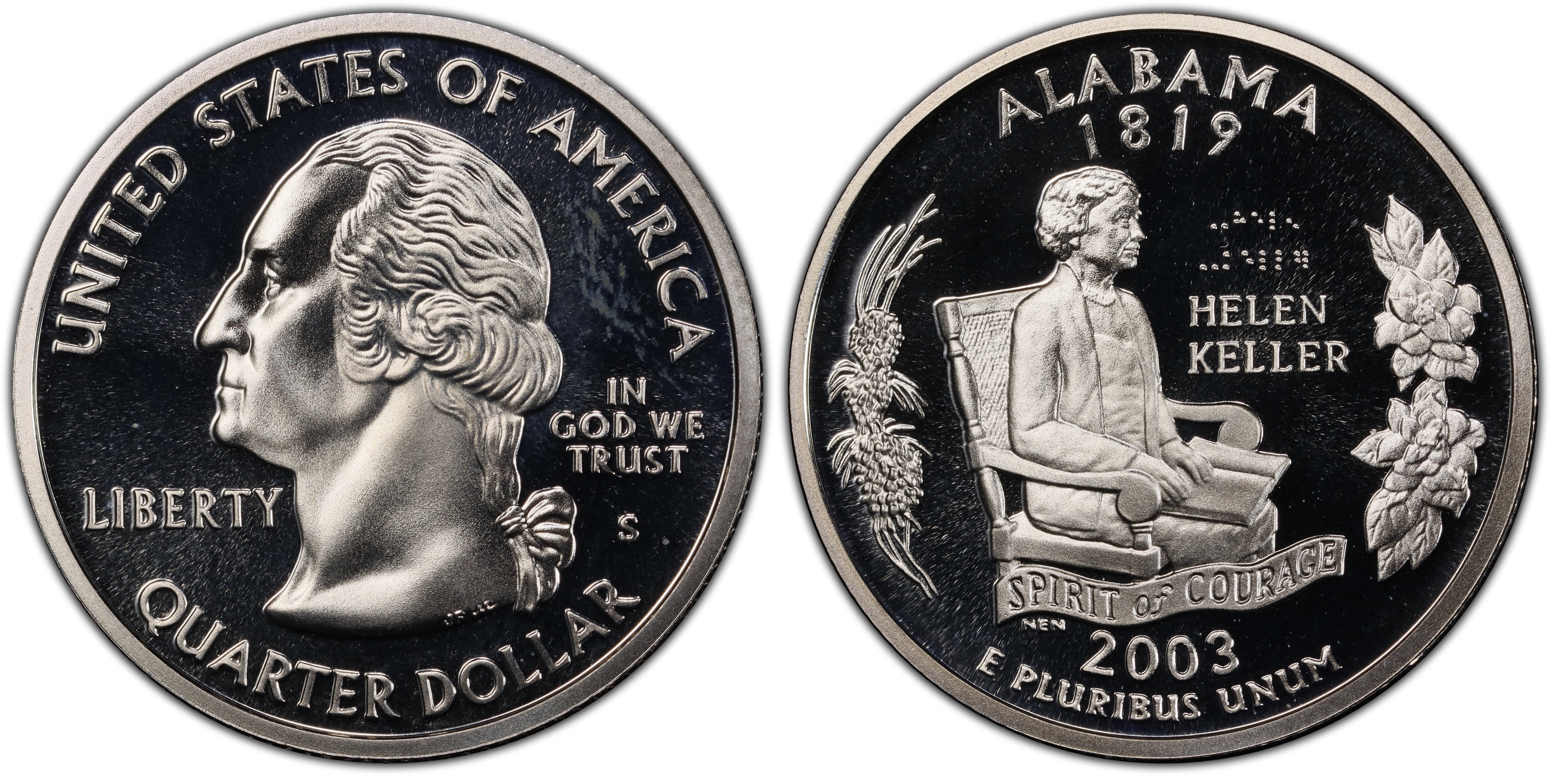 2003-S 25C Alabama Silver, DCAM (Proof) Washington 50 States