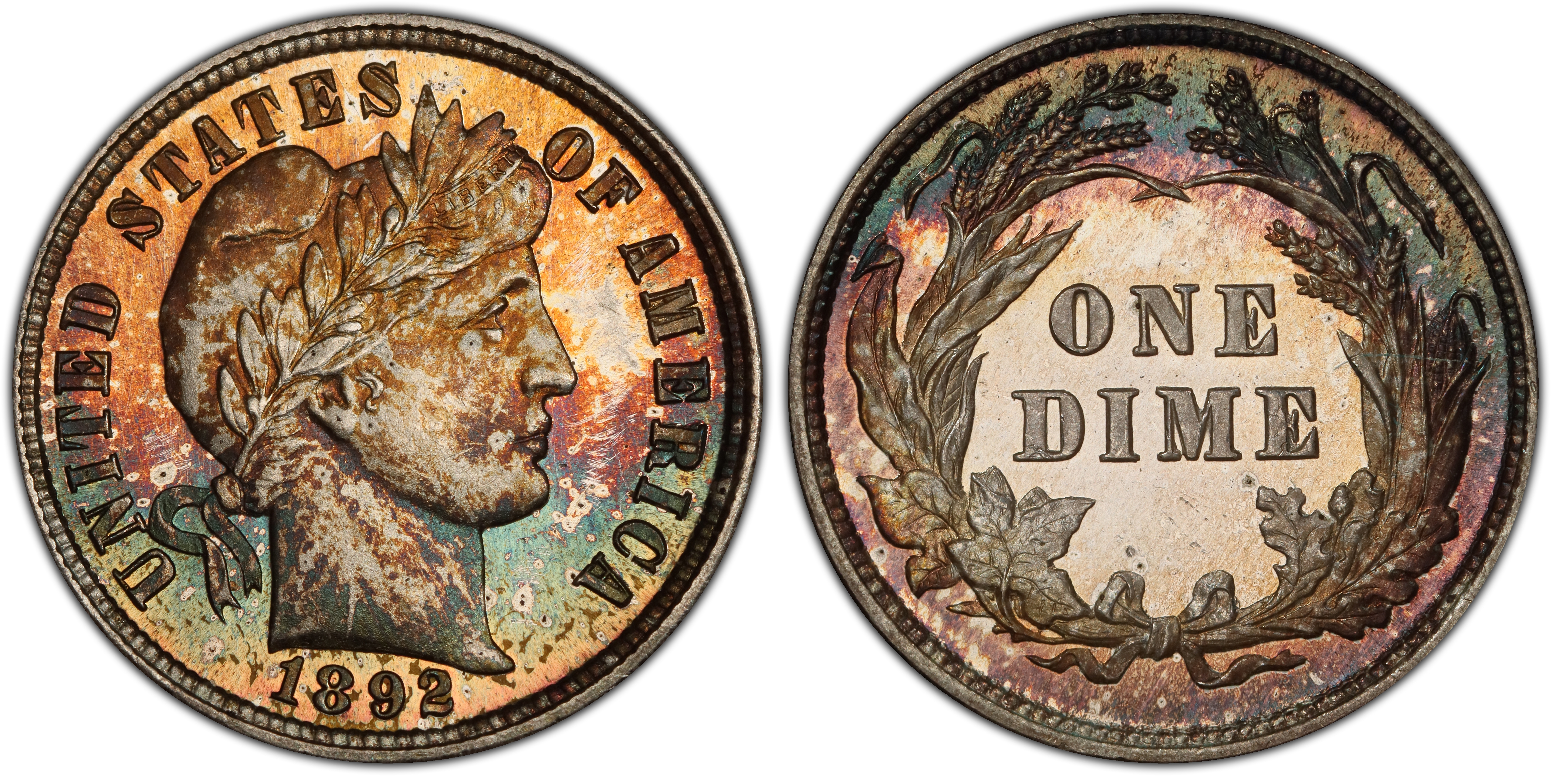 1892 10C (Proof) Barber Dime - PCGS CoinFacts