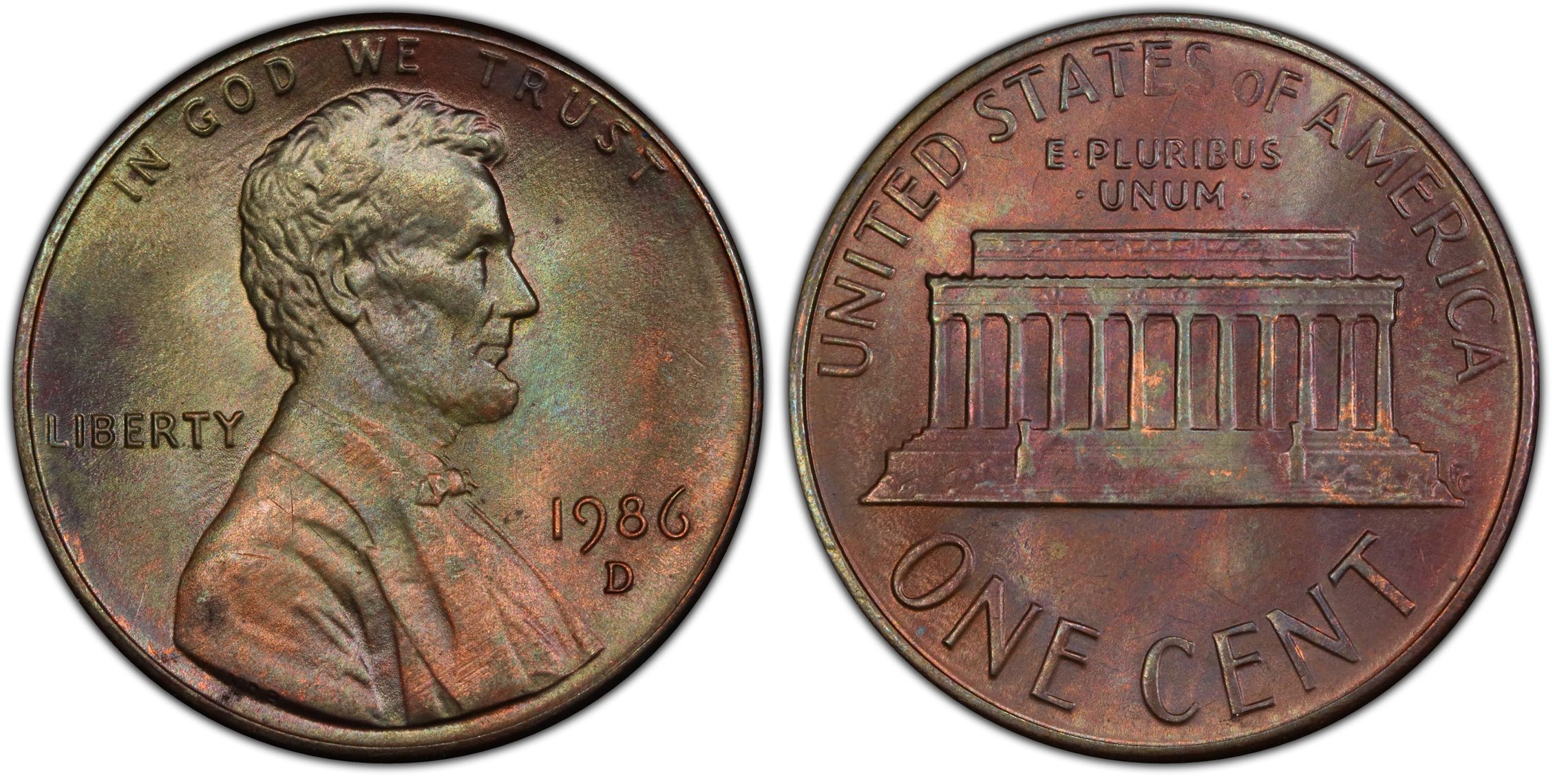 1986-D 1C, BN (Regular Strike) Lincoln Cent (Modern) - PCGS CoinFacts