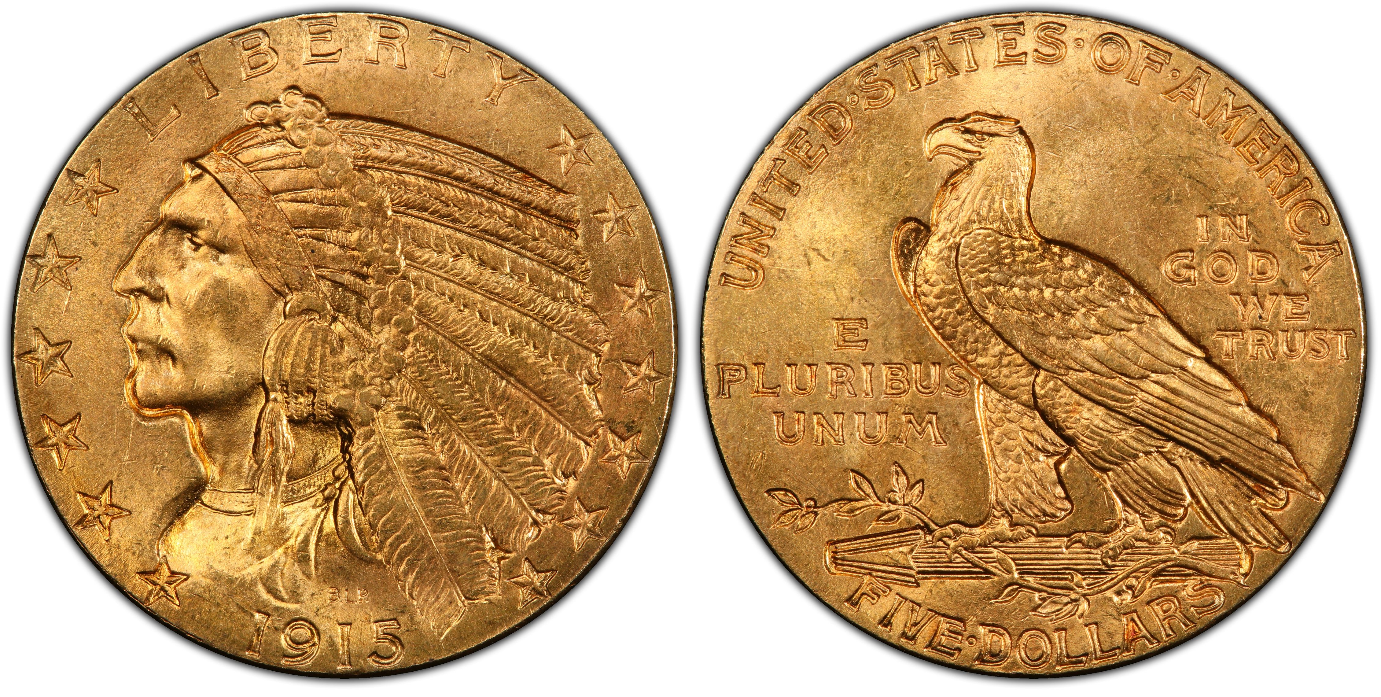 1915 $5 (Regular Strike) Indian $5 - PCGS CoinFacts