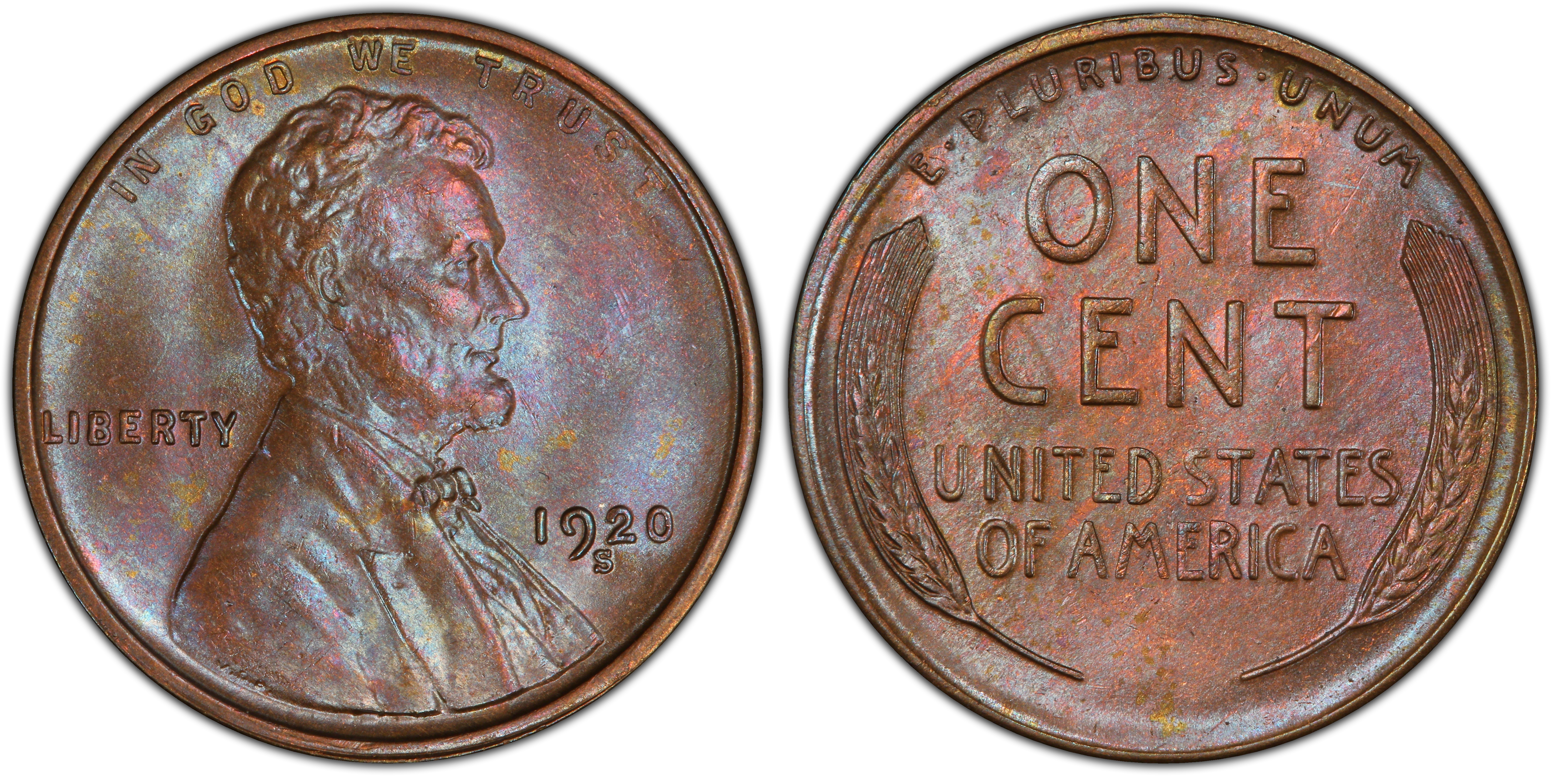 1920-S 1C, BN (Regular Strike) Lincoln Cent (Wheat Reverse) - PCGS CoinFacts