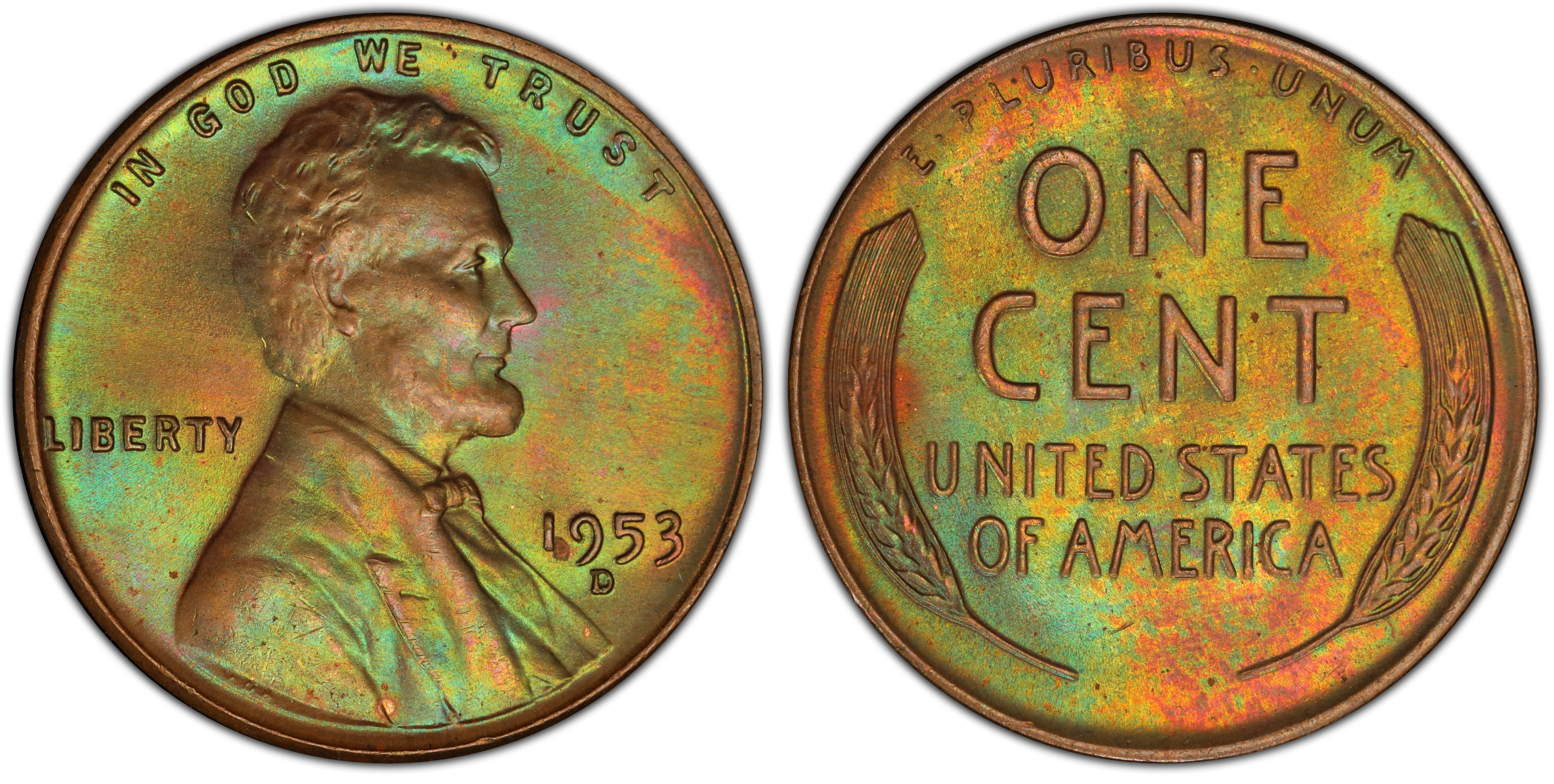 1953-D 1C, BN (Regular Strike) Lincoln Cent (Wheat Reverse) - PCGS 