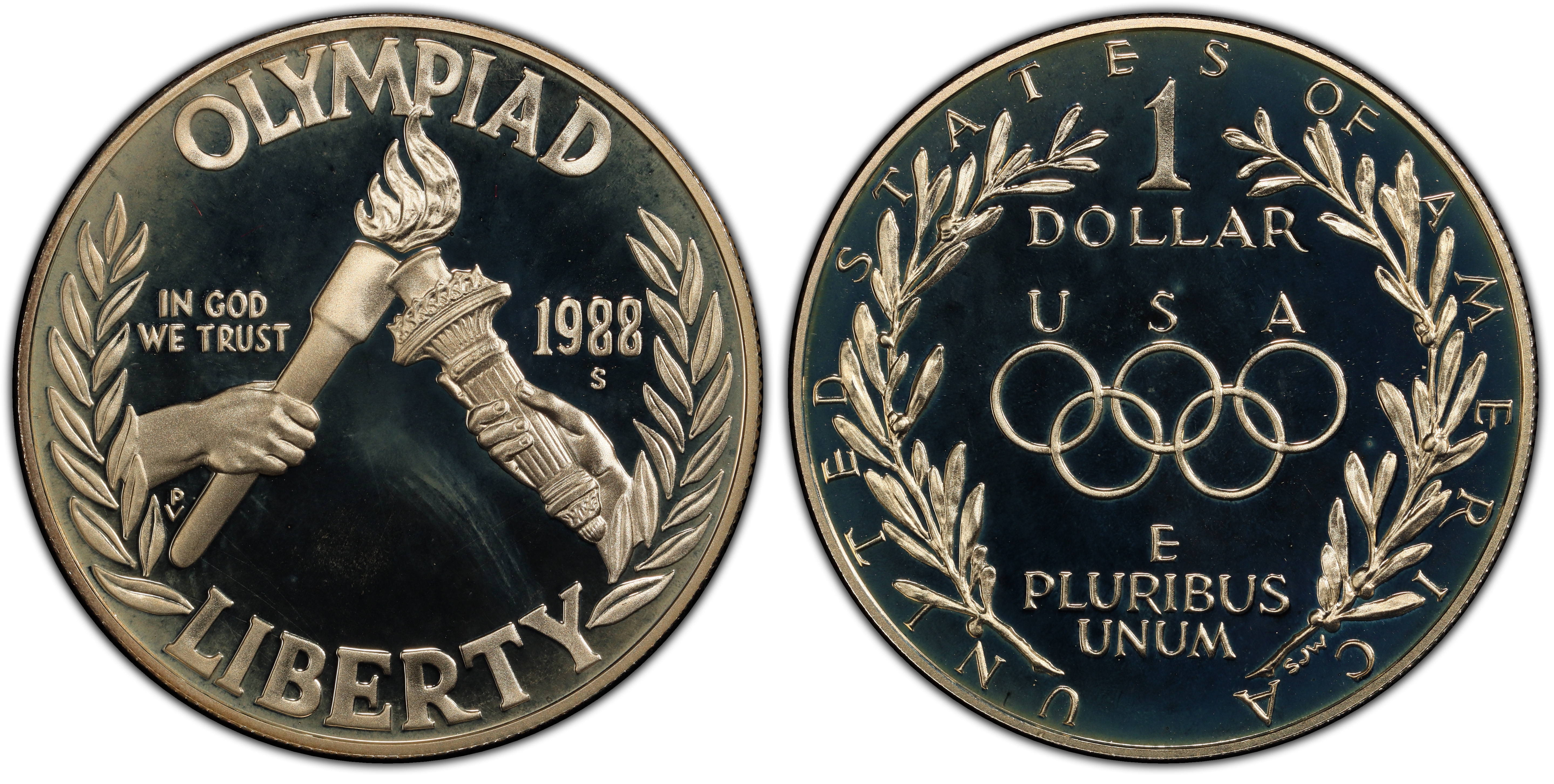 1988-S $1 Olympic, DCAM (Proof) Modern Silver and Clad Commemoratives ...