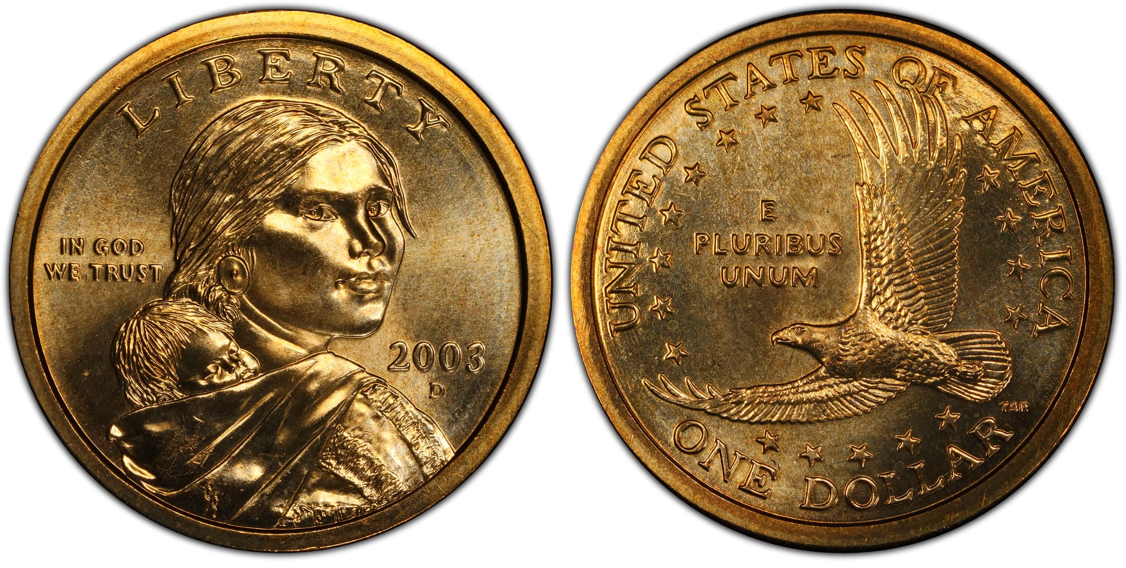 2003 D SAC 1 Regular Strike Sacagawea Dollar PCGS CoinFacts