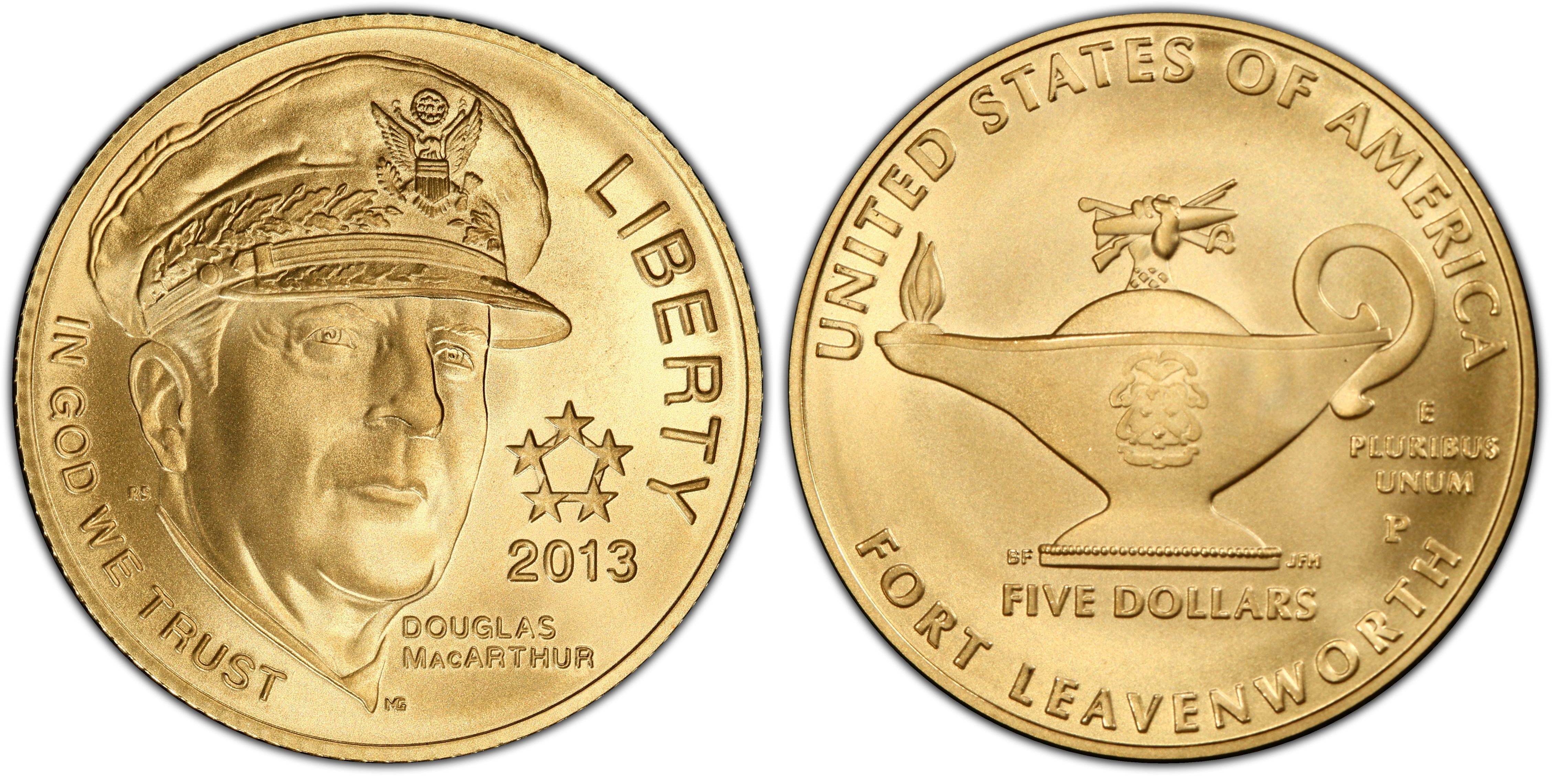 2013-P $5 5 Star Generals MacArthur (Regular Strike) Modern Gold 
