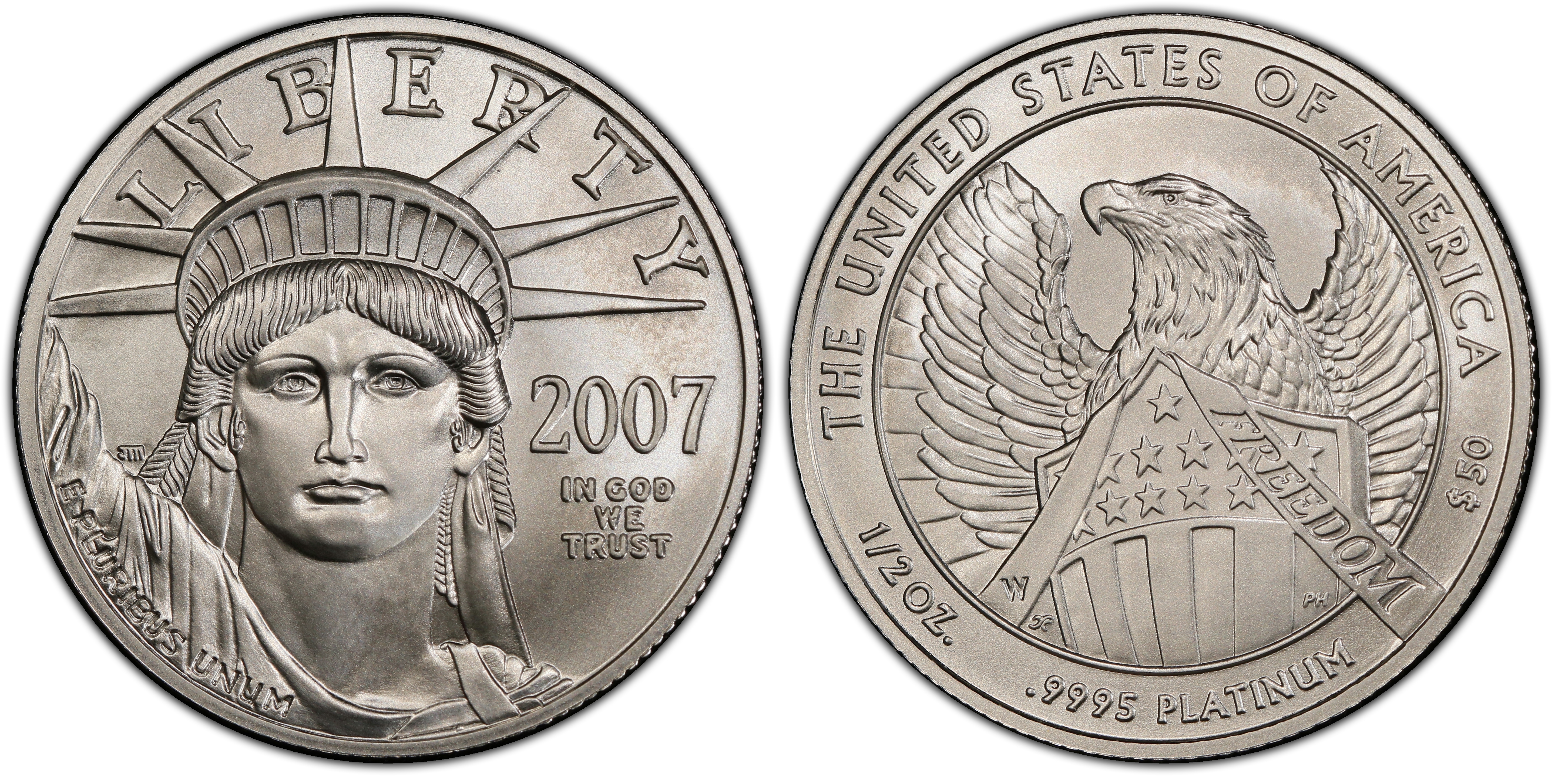 2007-W $50 Burnished St. of Liberty (Special Strike) Platinum