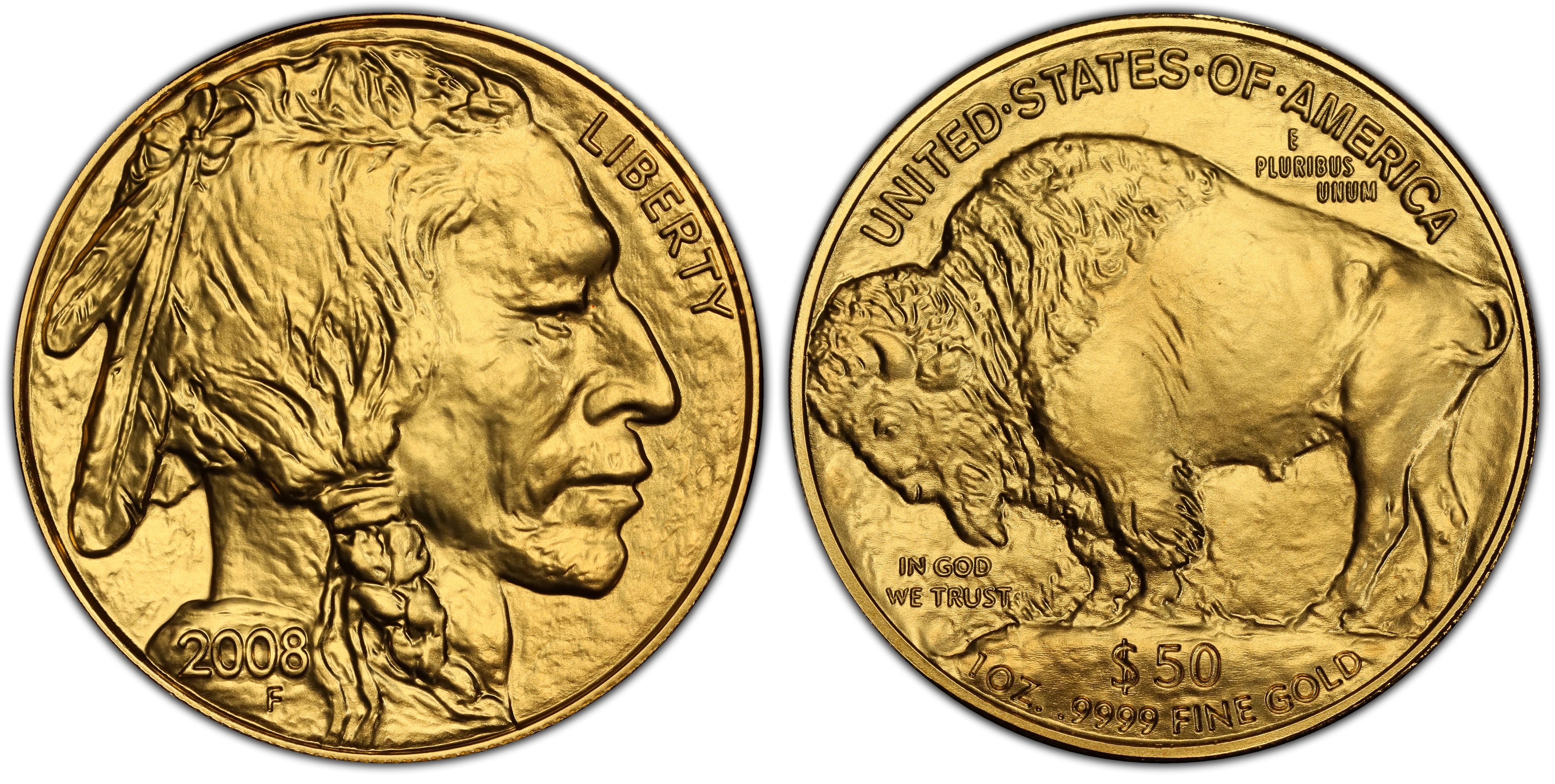 2008 $50 American Buffalo .9999 Fine Gold (Regular Strike) Gold