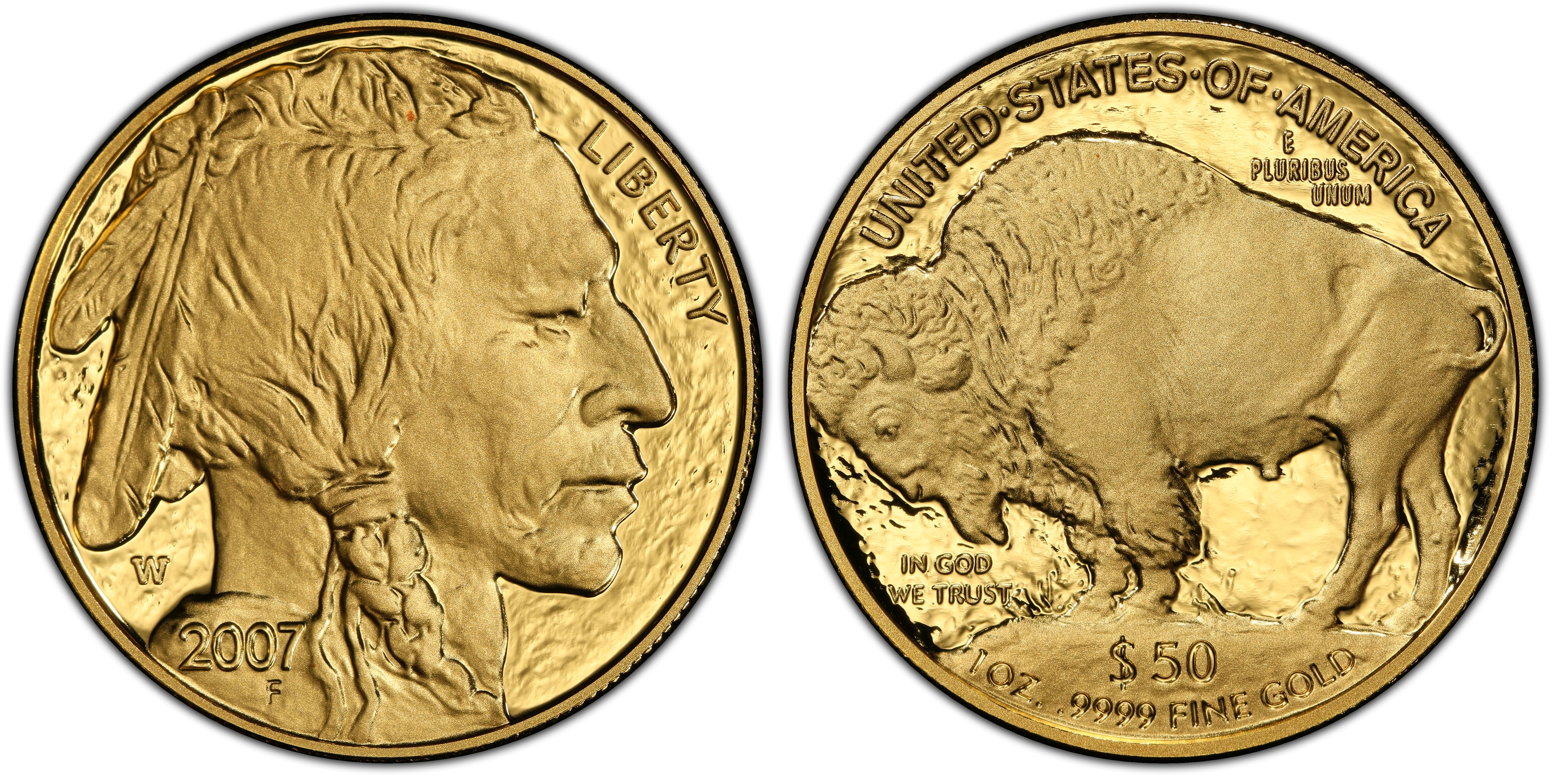 2007-W $50 American Buffalo .9999 Fine Gold, DCAM (Proof) Gold