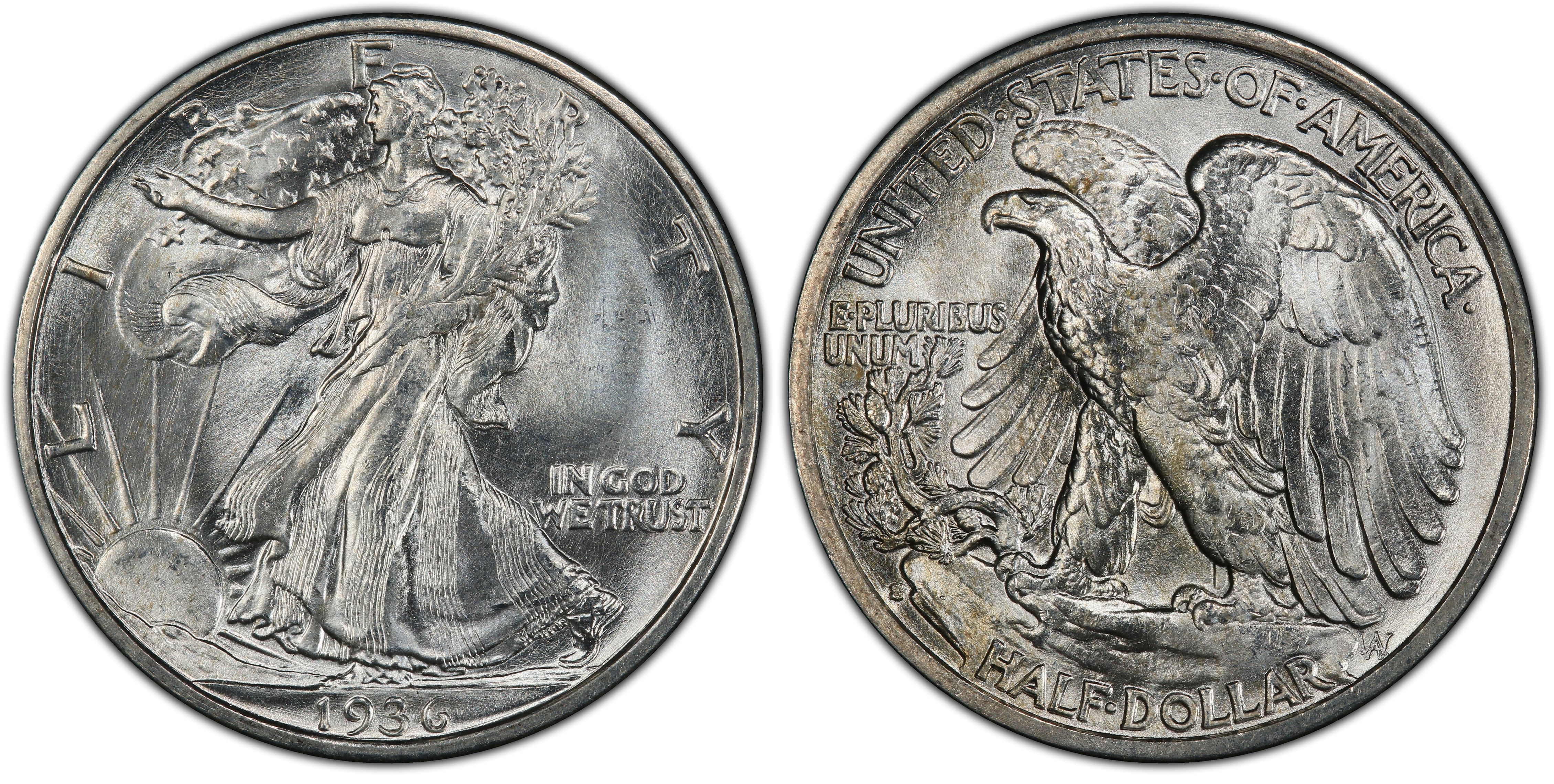 1936-S 50C (Regular Strike) Walking Liberty Half Dollar - PCGS