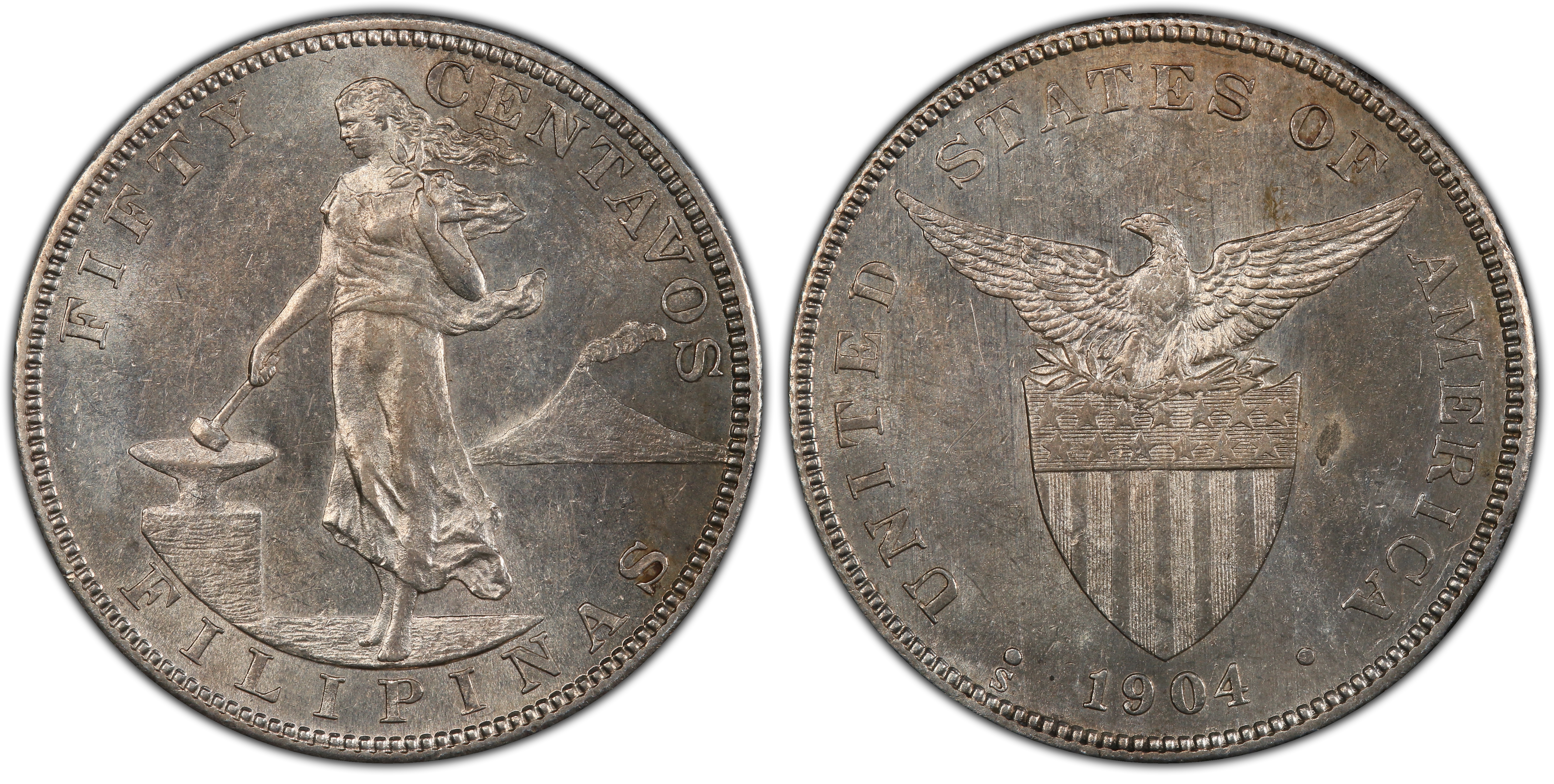 1904-S 50C (Regular Strike) U.S. Philippines - PCGS CoinFacts