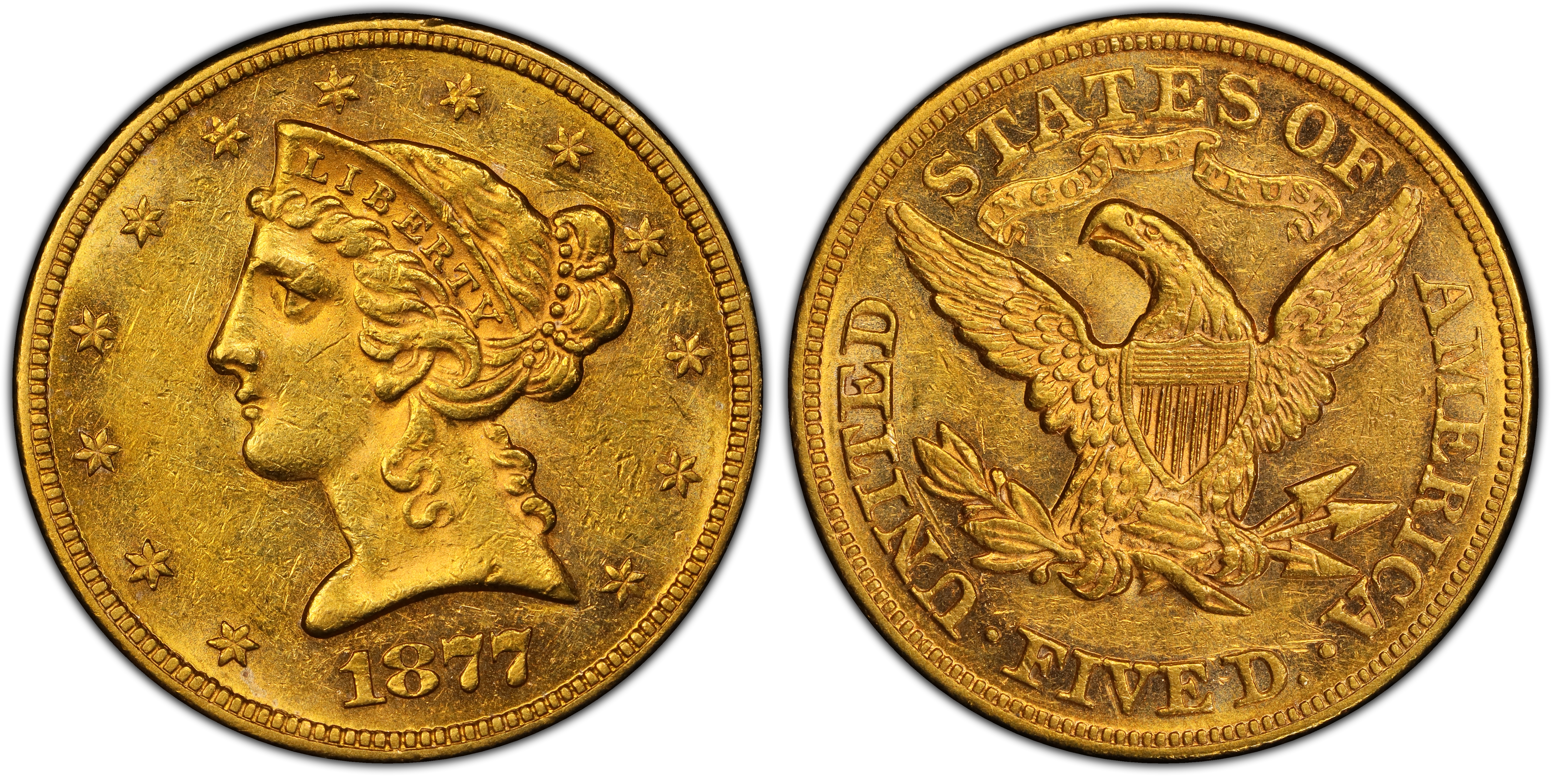 1877 5 Regular Strike Liberty Head 5 PCGS CoinFacts